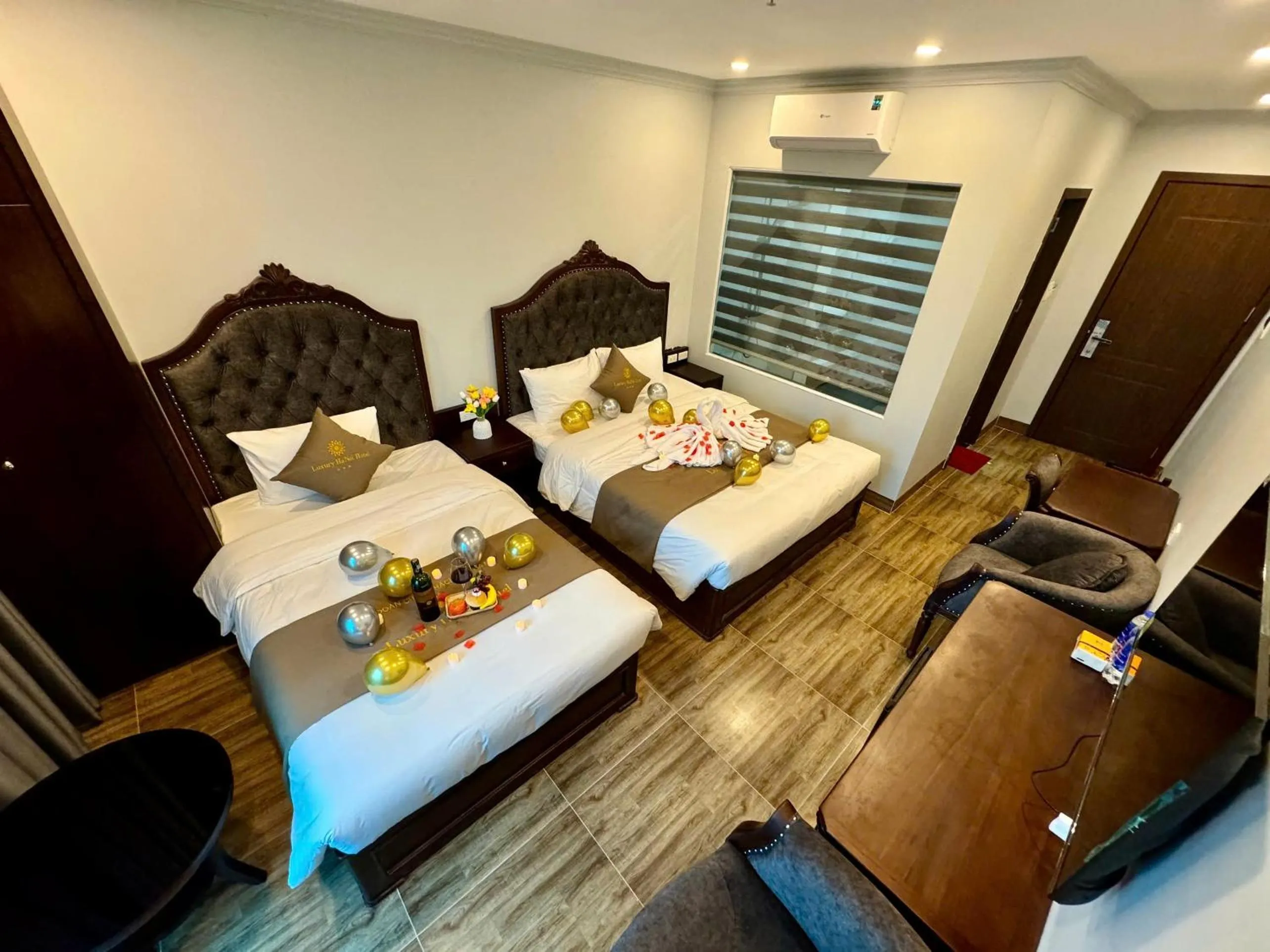 Bed in Luxury Hanoi Hotel