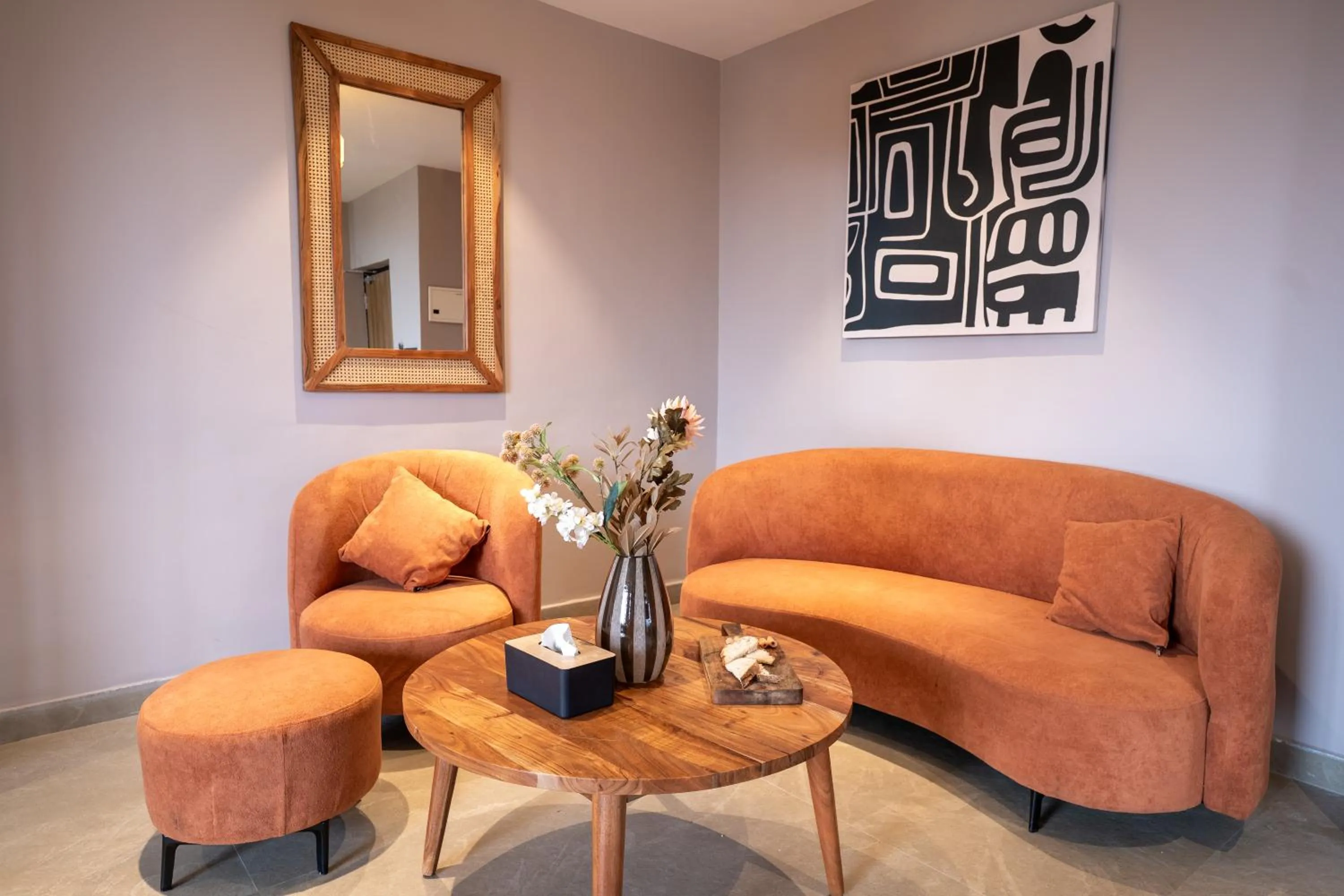 Seating area in Minimalist Panjim