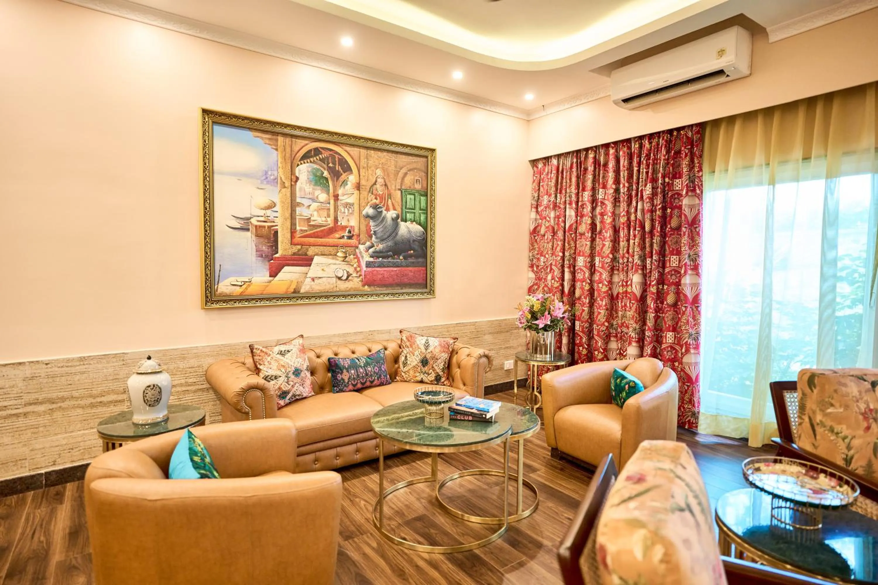 Seating area in Mayfair Manor Alibag