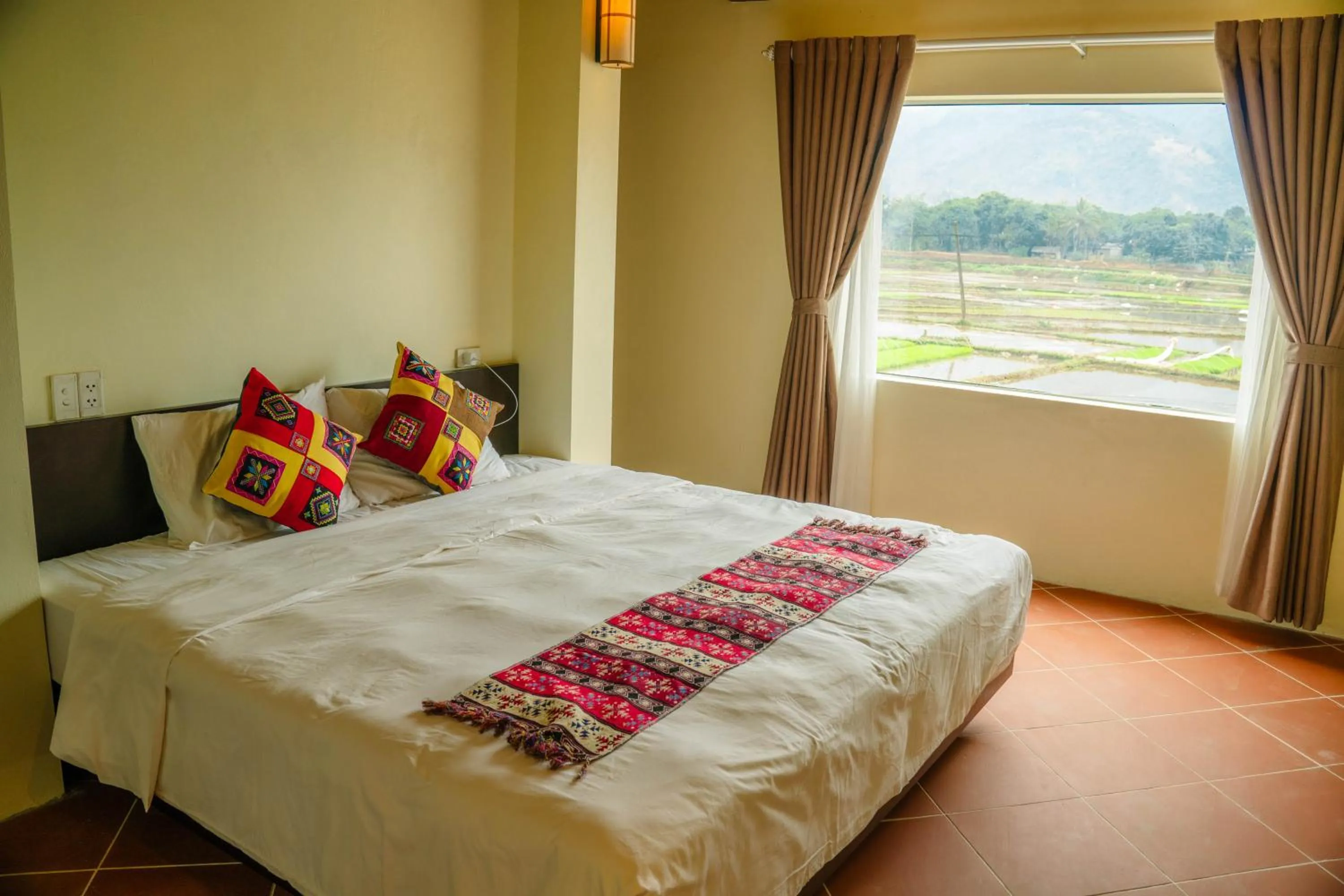 Bed in Mai Chau Villas