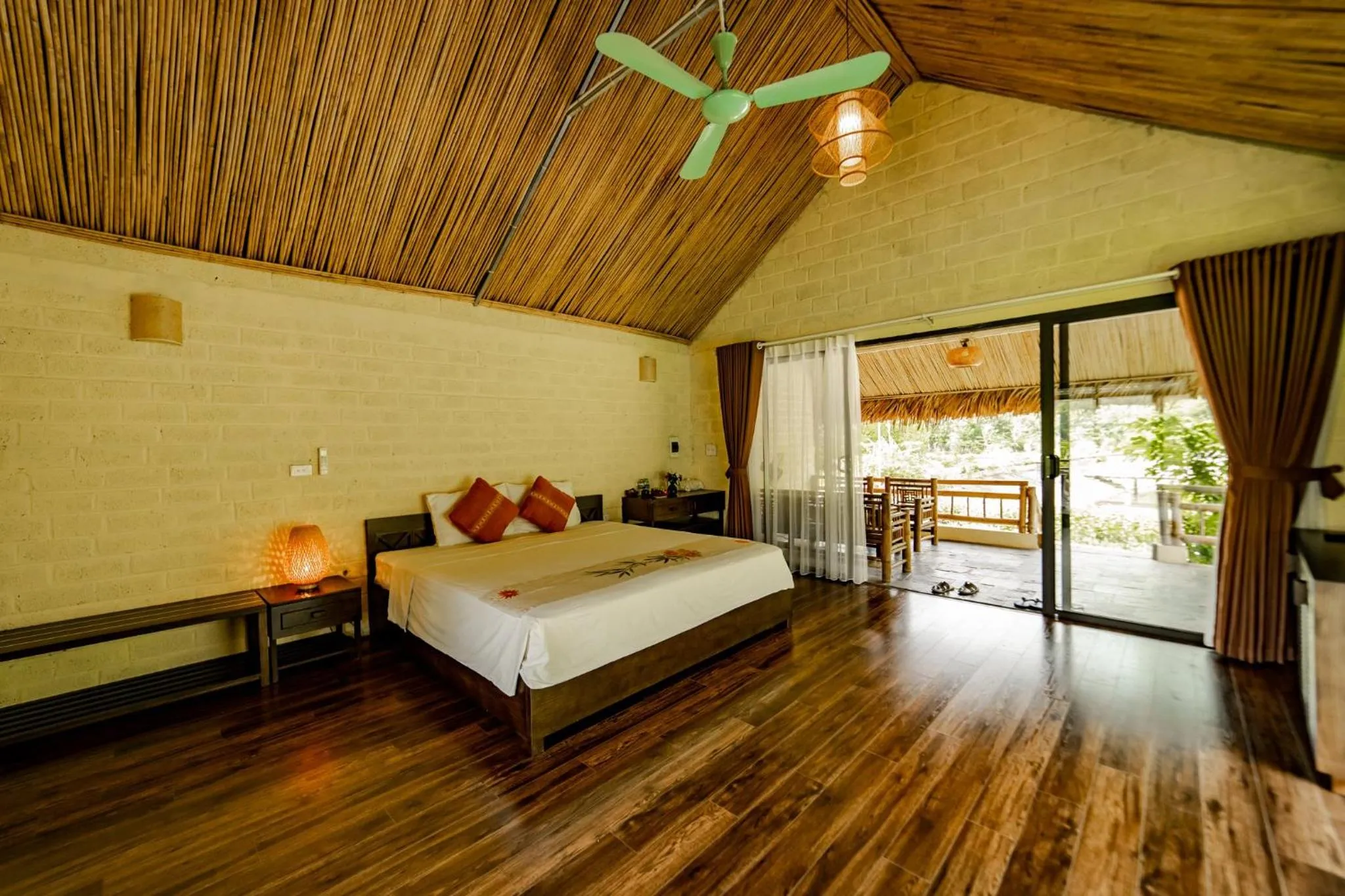 Bed in Mai Chau Villas