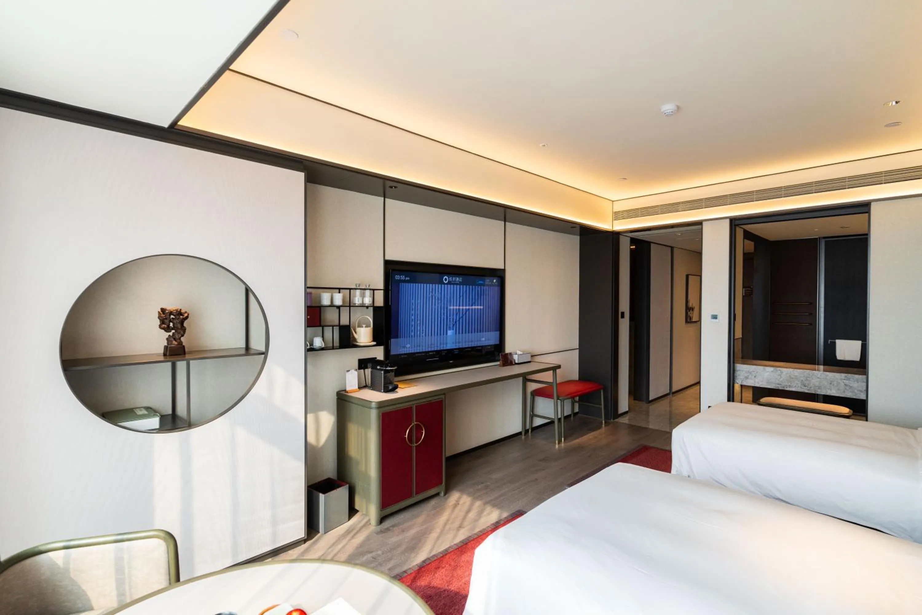 Photo of the whole room, Bed in JOYA Hangzhou Qianjiang New Town