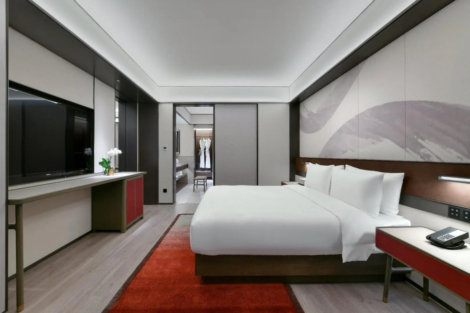 Photo of the whole room, Bed in JOYA Hangzhou Qianjiang New Town