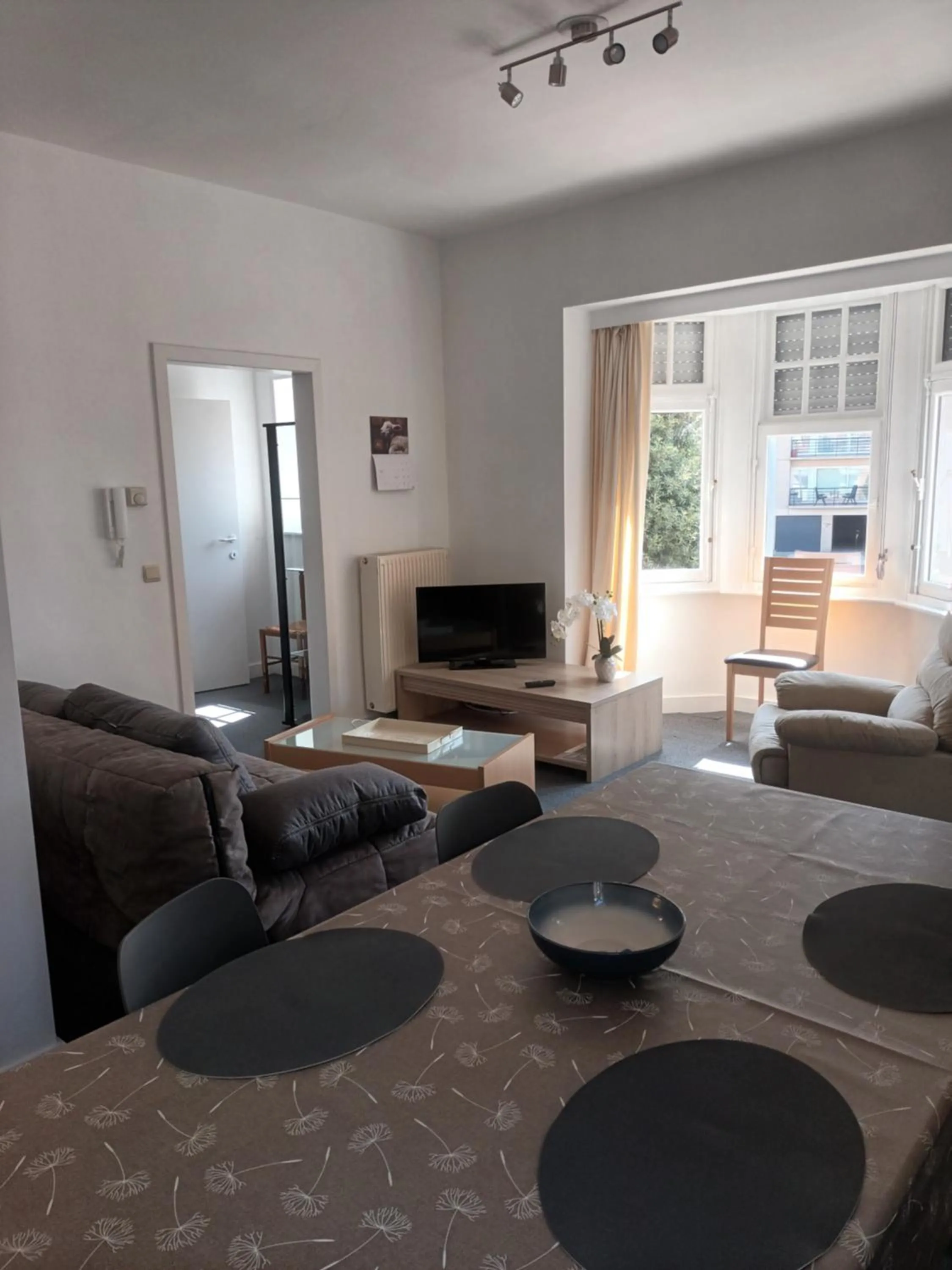 Living room, Bed in Apartment Descamps