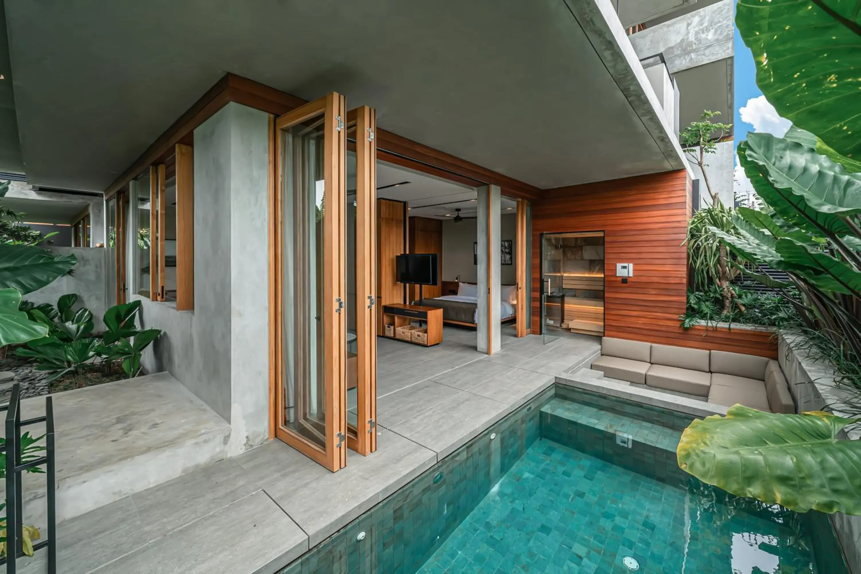 One-Bedroom Deluxe Garden with Pool and Sauna in Body Factory Lifestyle Residence Canggu One-Bedroom Deluxe Garden with Pool and Sauna in Body Factory Lifestyle Residence Canggu