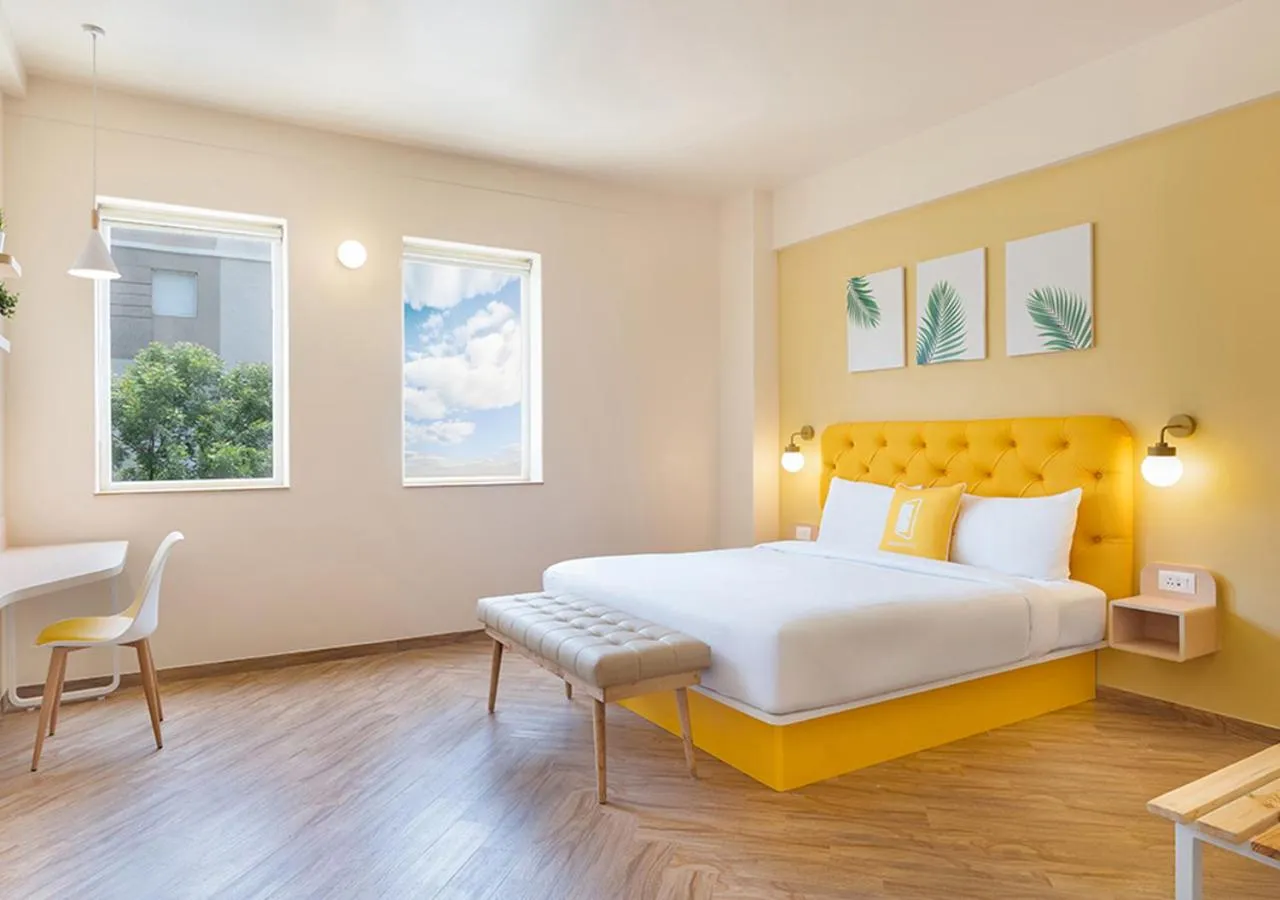 View (from property/room), Bed in Bloom Hotel - Jubilee Hills