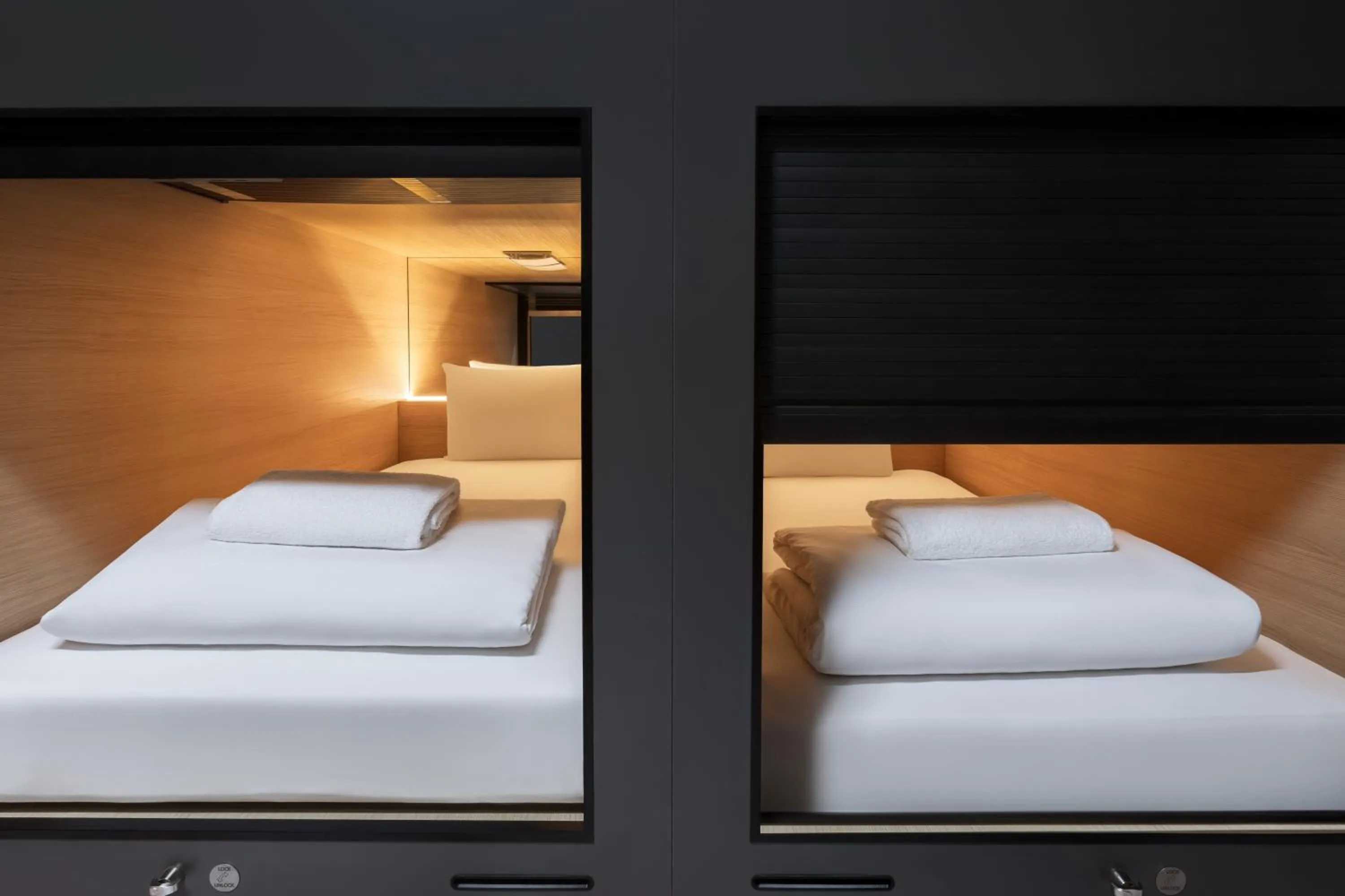 Bedroom, Bed in Zedwell Capsule Hotel Piccadilly Circus