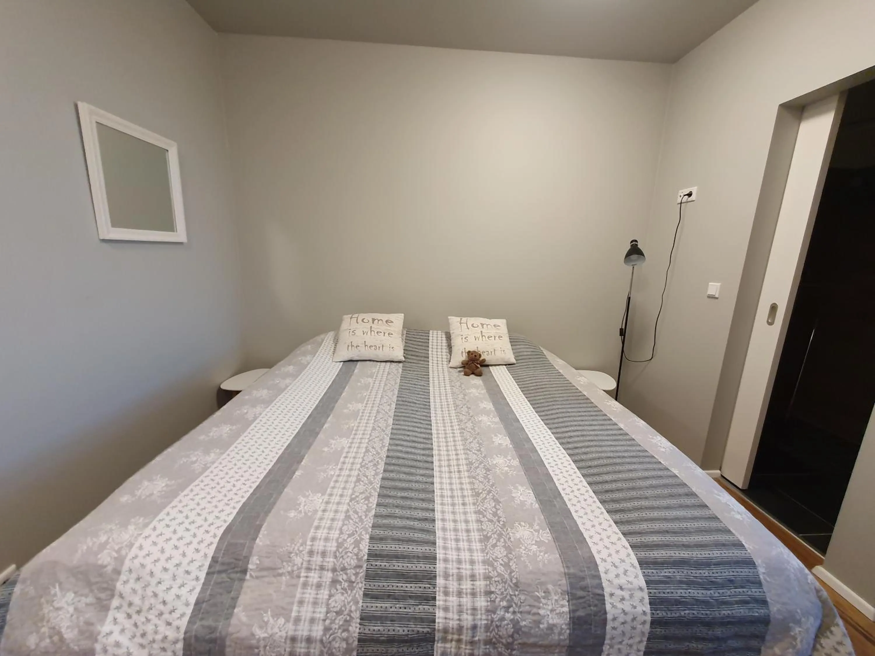 Bed in Skálatjörn Guesthouse