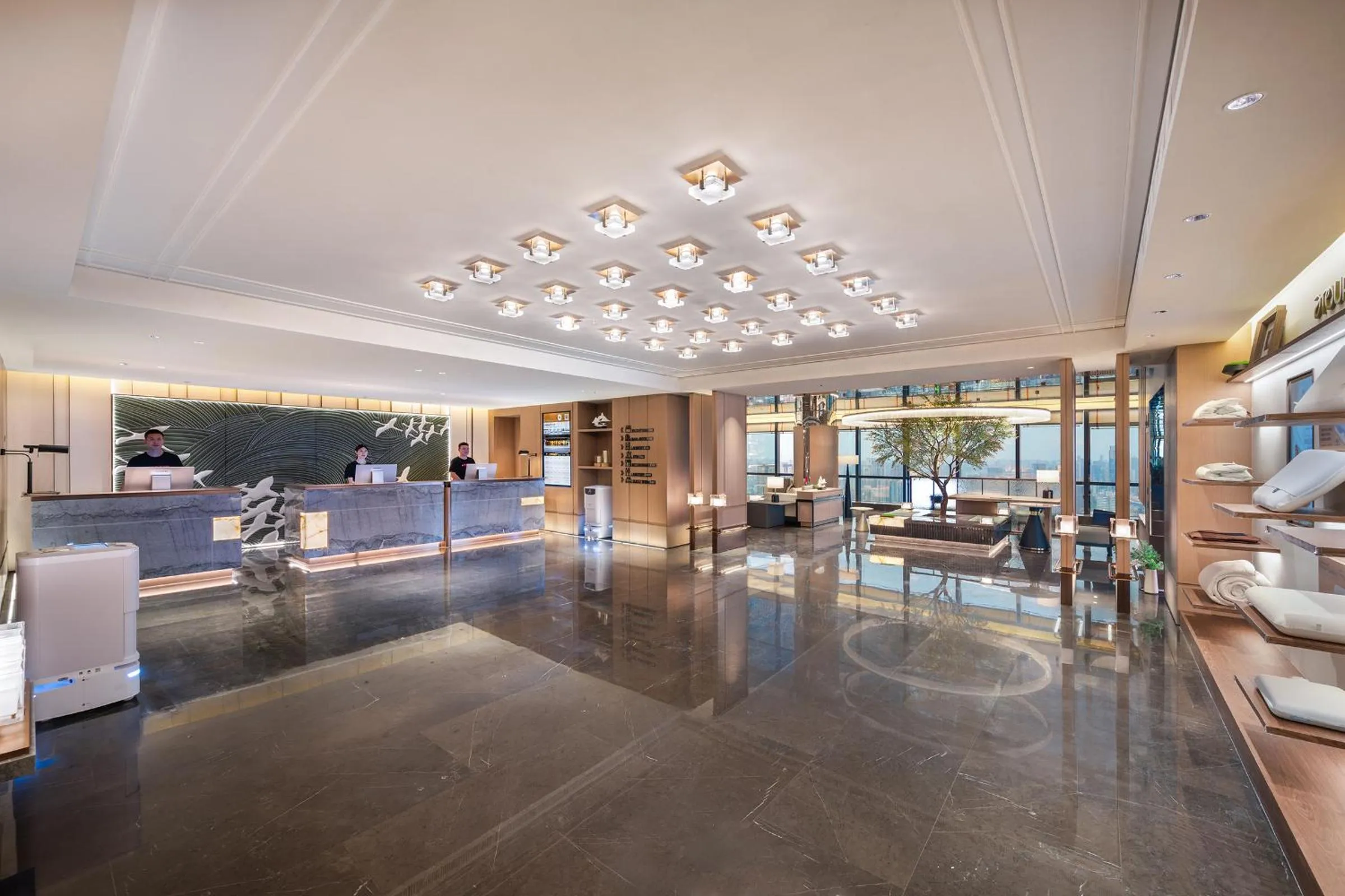 Lobby or reception in Atour Hotel Wuhan Riverview Jianghan Road Pedestrian Street