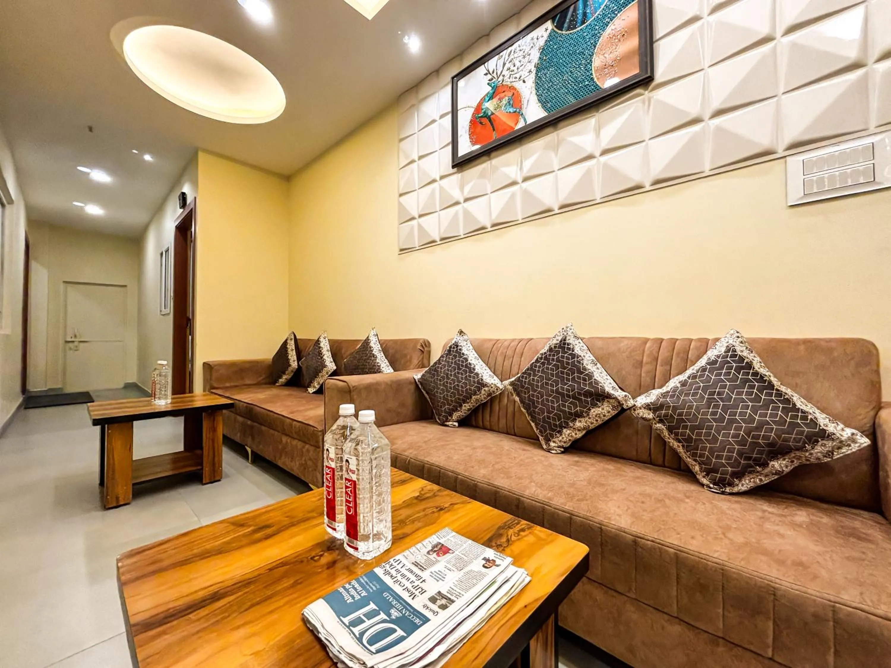 Seating area in Hotel Manas Inn