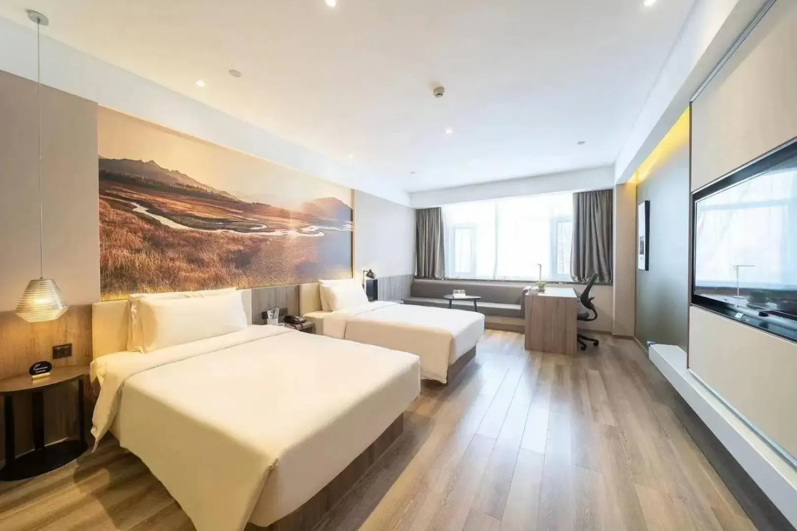 Bed in Atour Hotel Harbin Songbei Sunac Mao Bed in Atour Hotel Harbin Songbei Sunac Mao