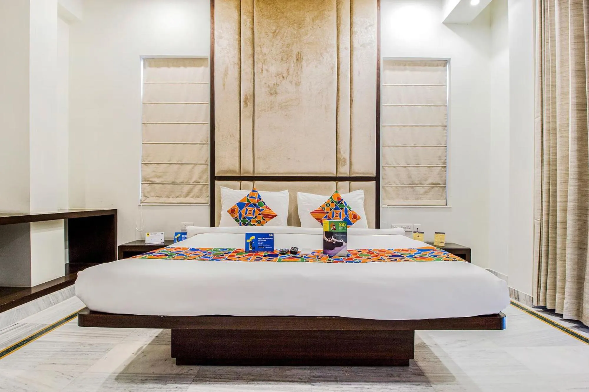 Bed in FabHotel Jaipur Villa