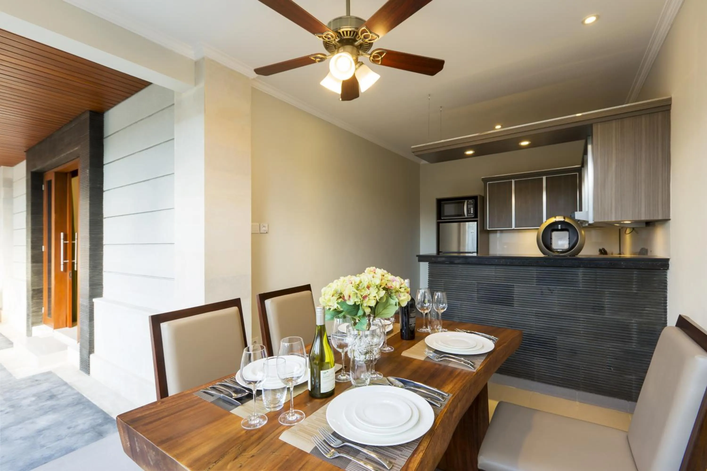 Kitchen or kitchenette in The Banyumas Suite Villa Legian