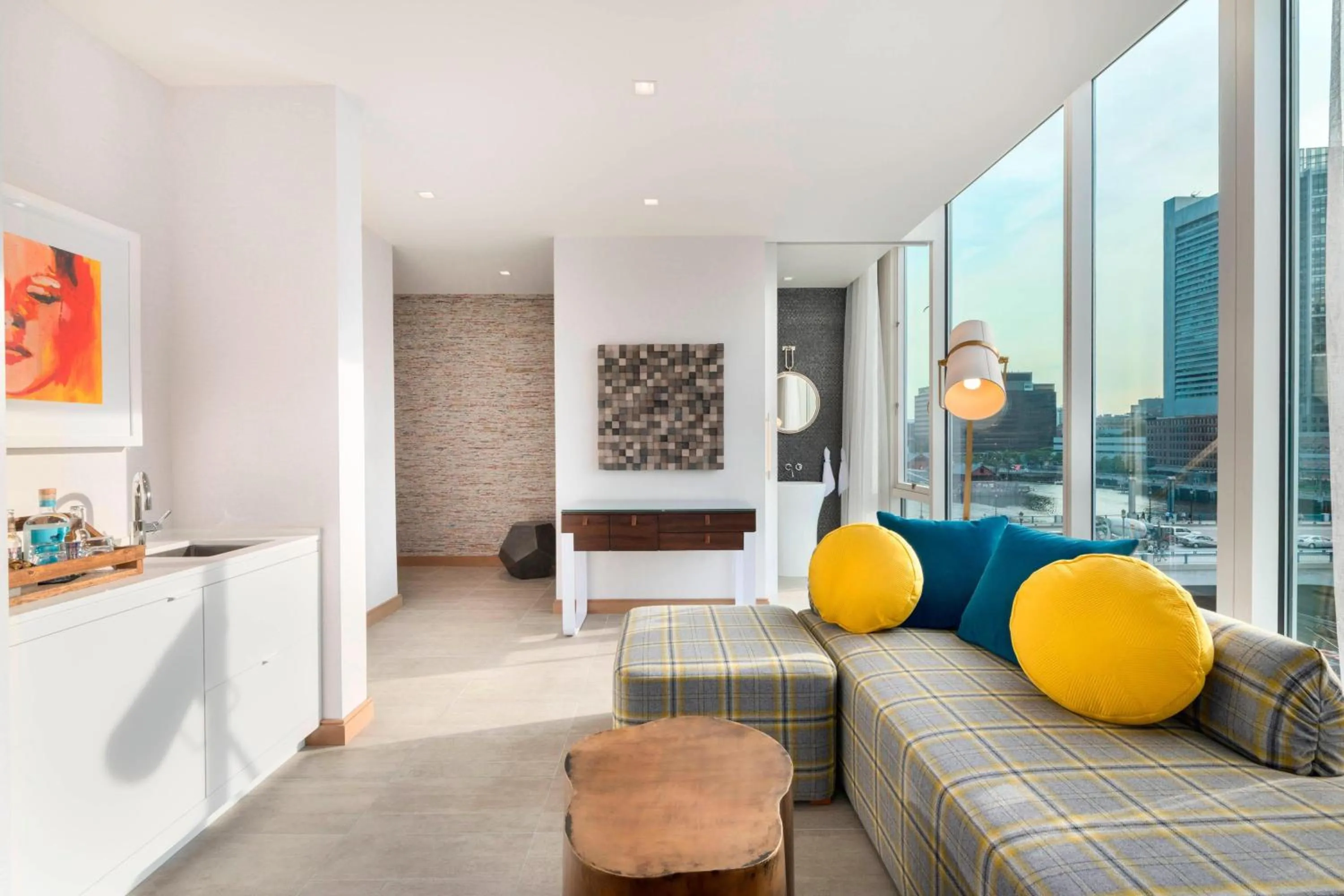 Living room in The Envoy Hotel, Autograph Collection