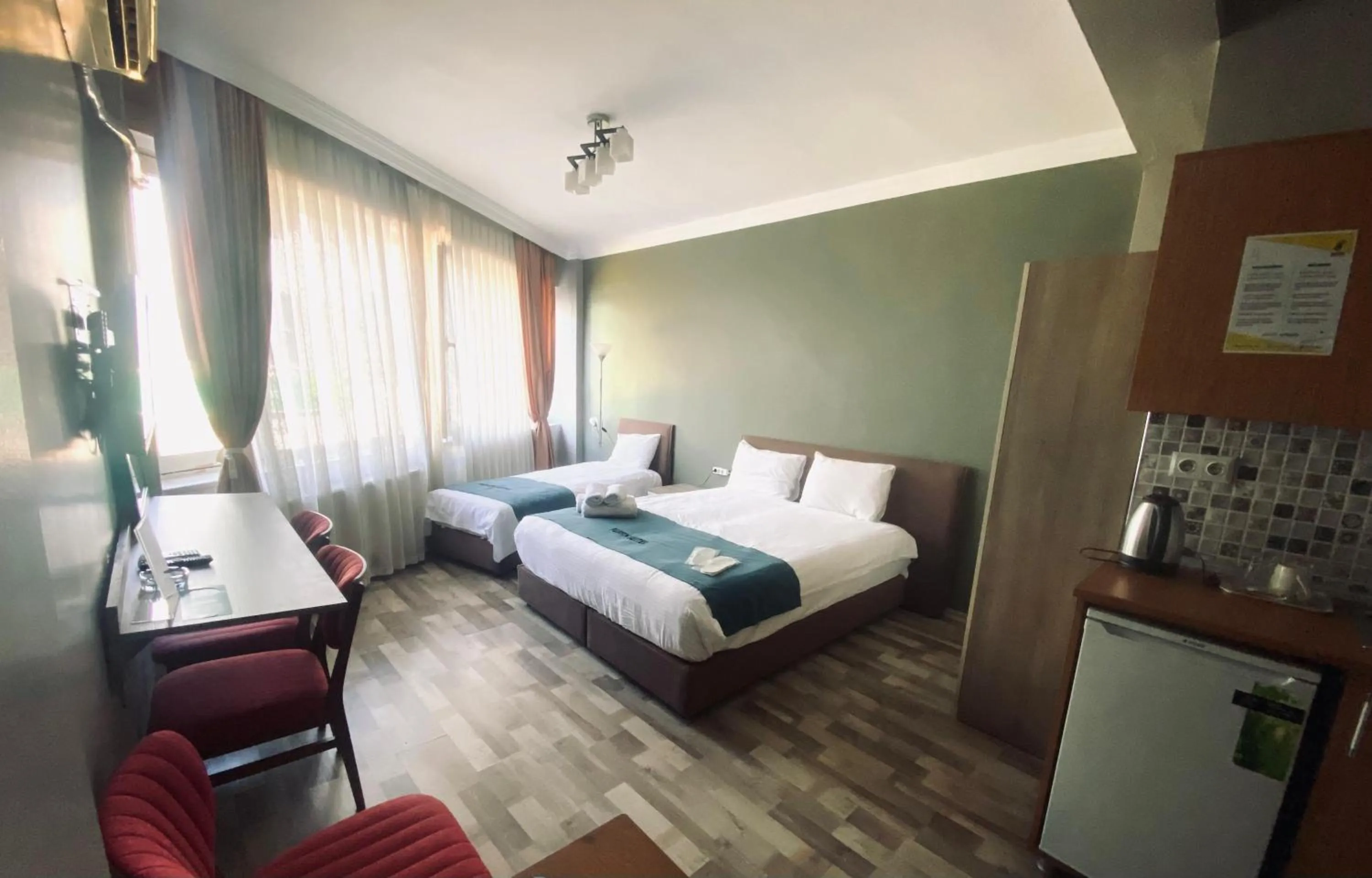 Bed in Puffin Suites