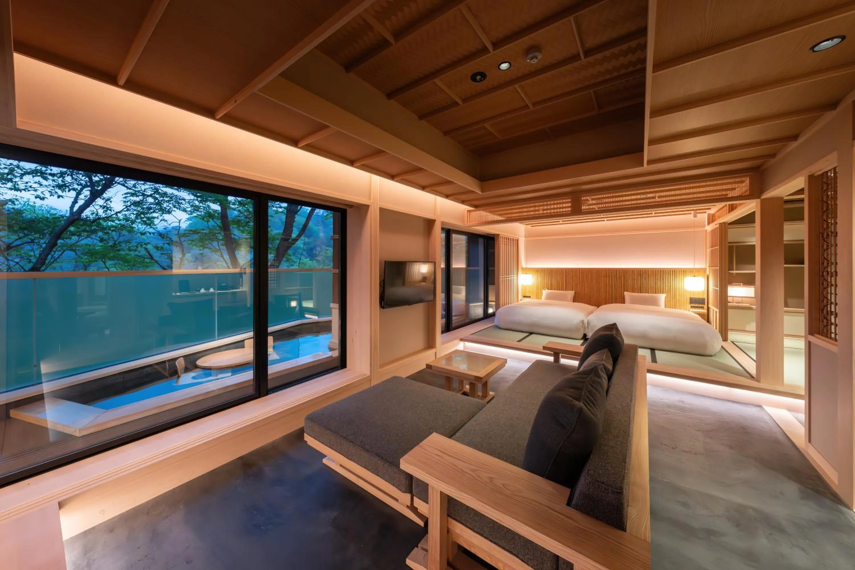 Photo of the whole room, Bed in Nazuna Hakone Miyanosita