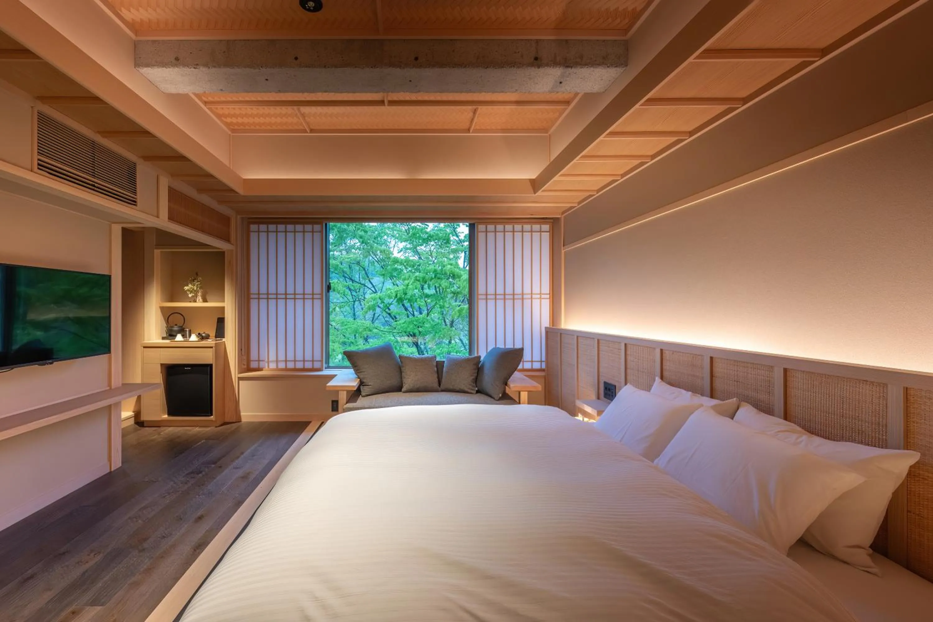 Bedroom, Bed in Nazuna Hakone Miyanosita