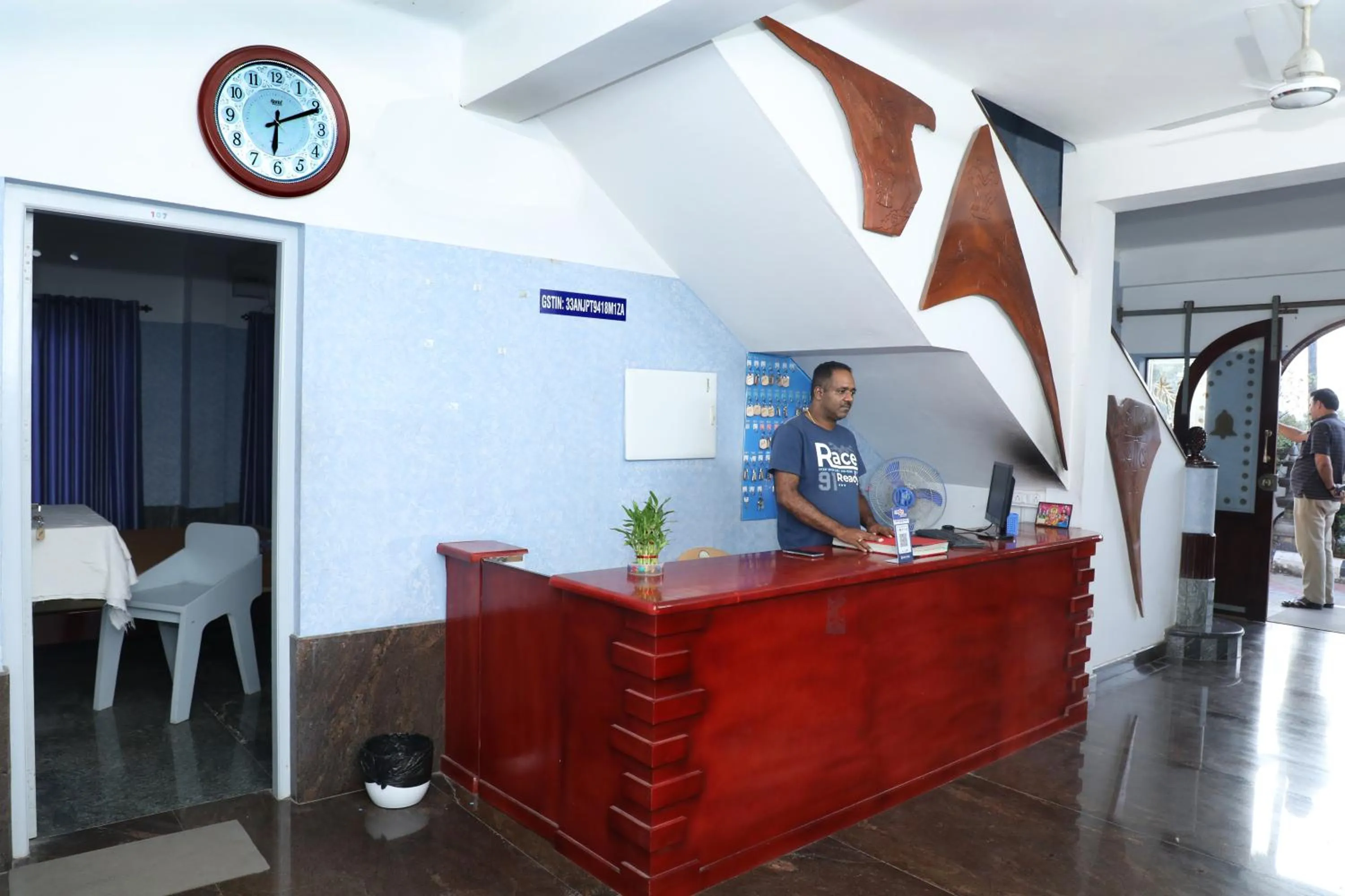Lobby or reception in Sauhrudam Resort and Restaurant-Kanyakumari