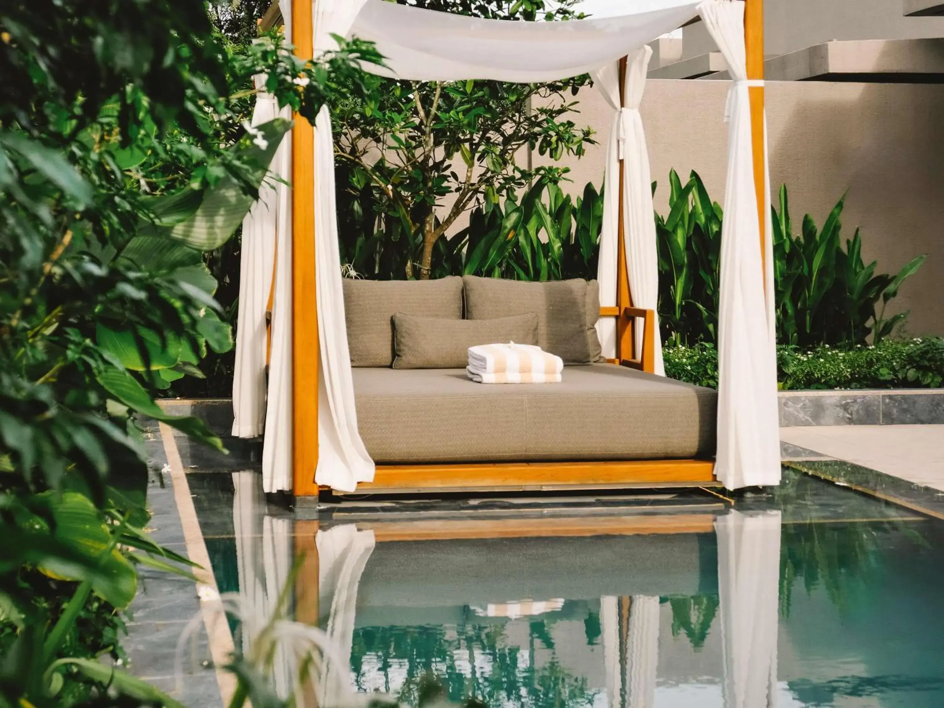 Pool view in Raffles Sentosa Singapore Pool view in Raffles Sentosa Singapore