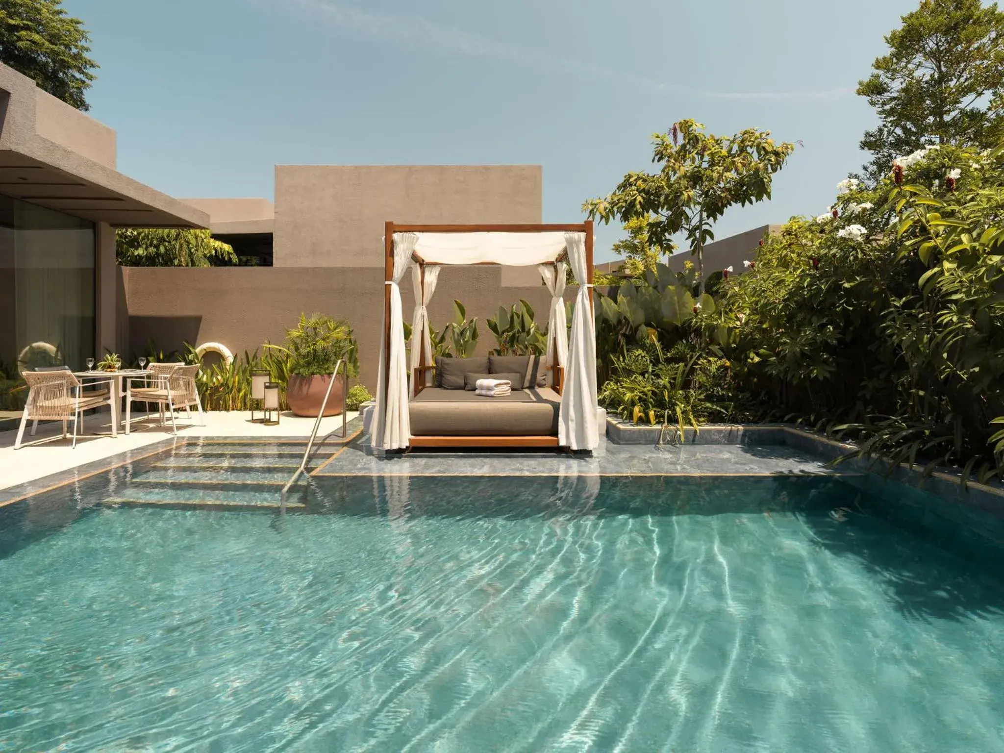Swimming pool in Raffles Sentosa Singapore Swimming pool in Raffles Sentosa Singapore