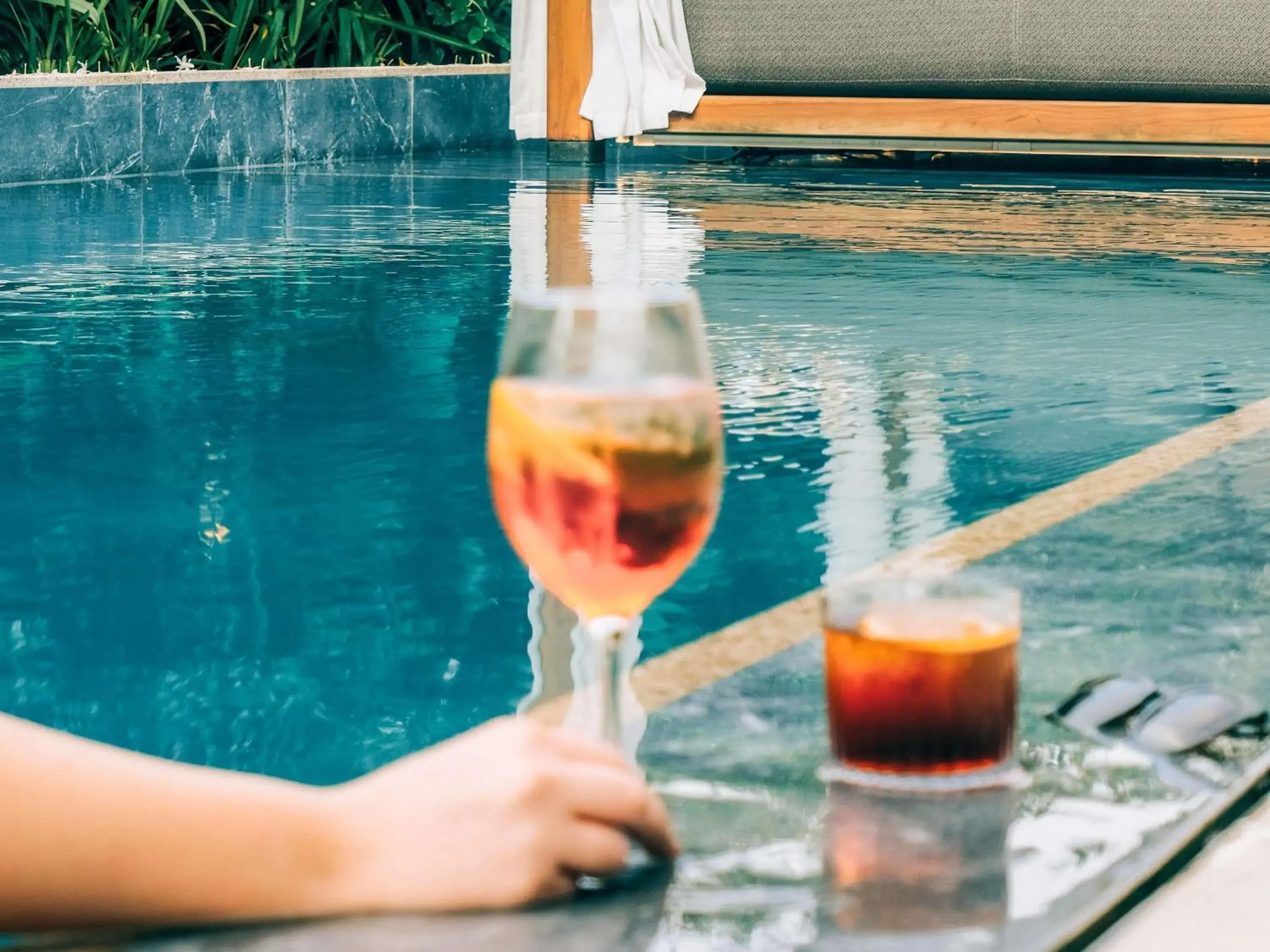 Pool view in Raffles Sentosa Singapore Pool view in Raffles Sentosa Singapore