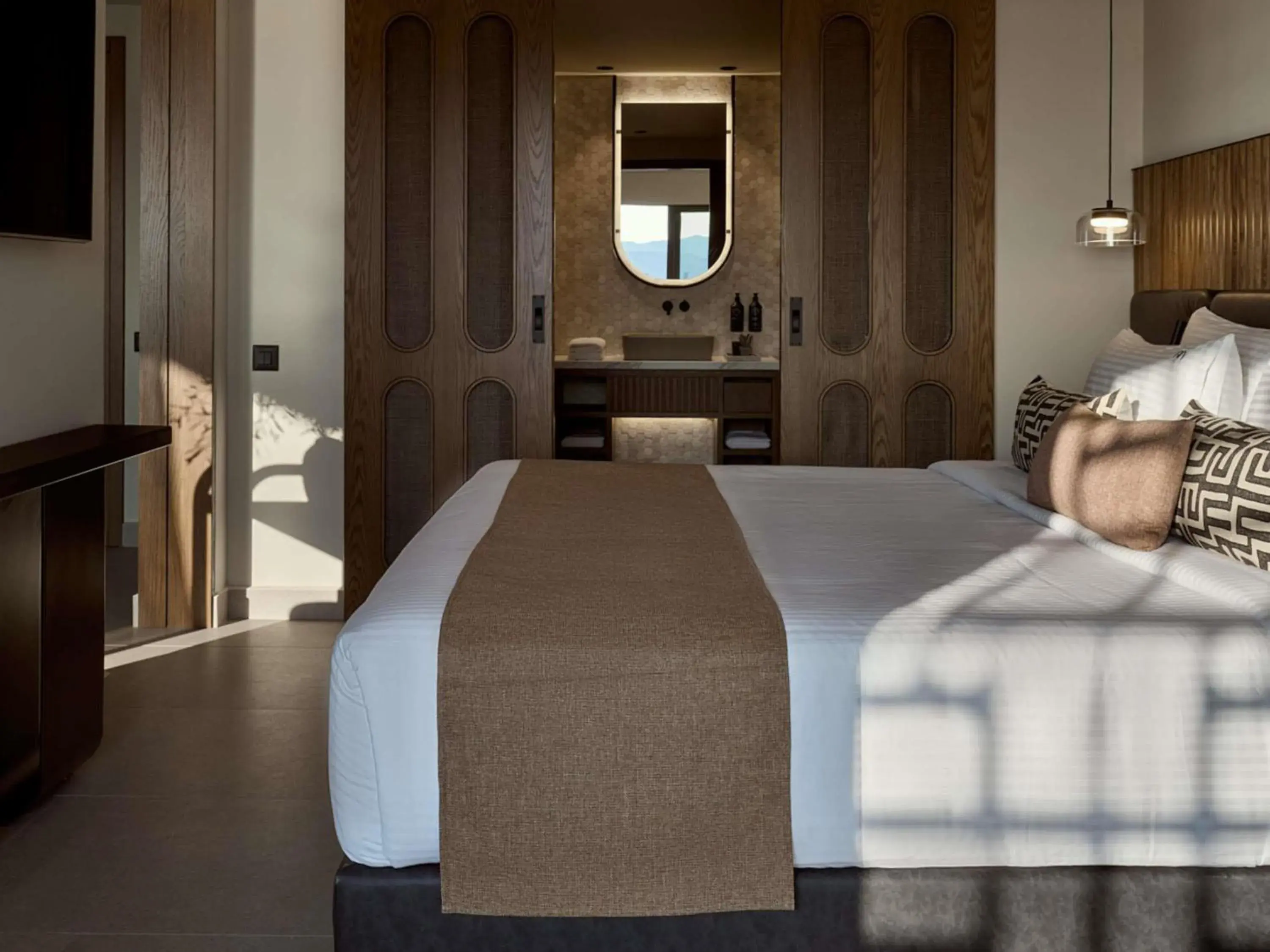 Bedroom, Bed in Rocca a Mare Heraklion - Handwritten Collection Bedroom, Bed in Rocca a Mare Heraklion - Handwritten Collection