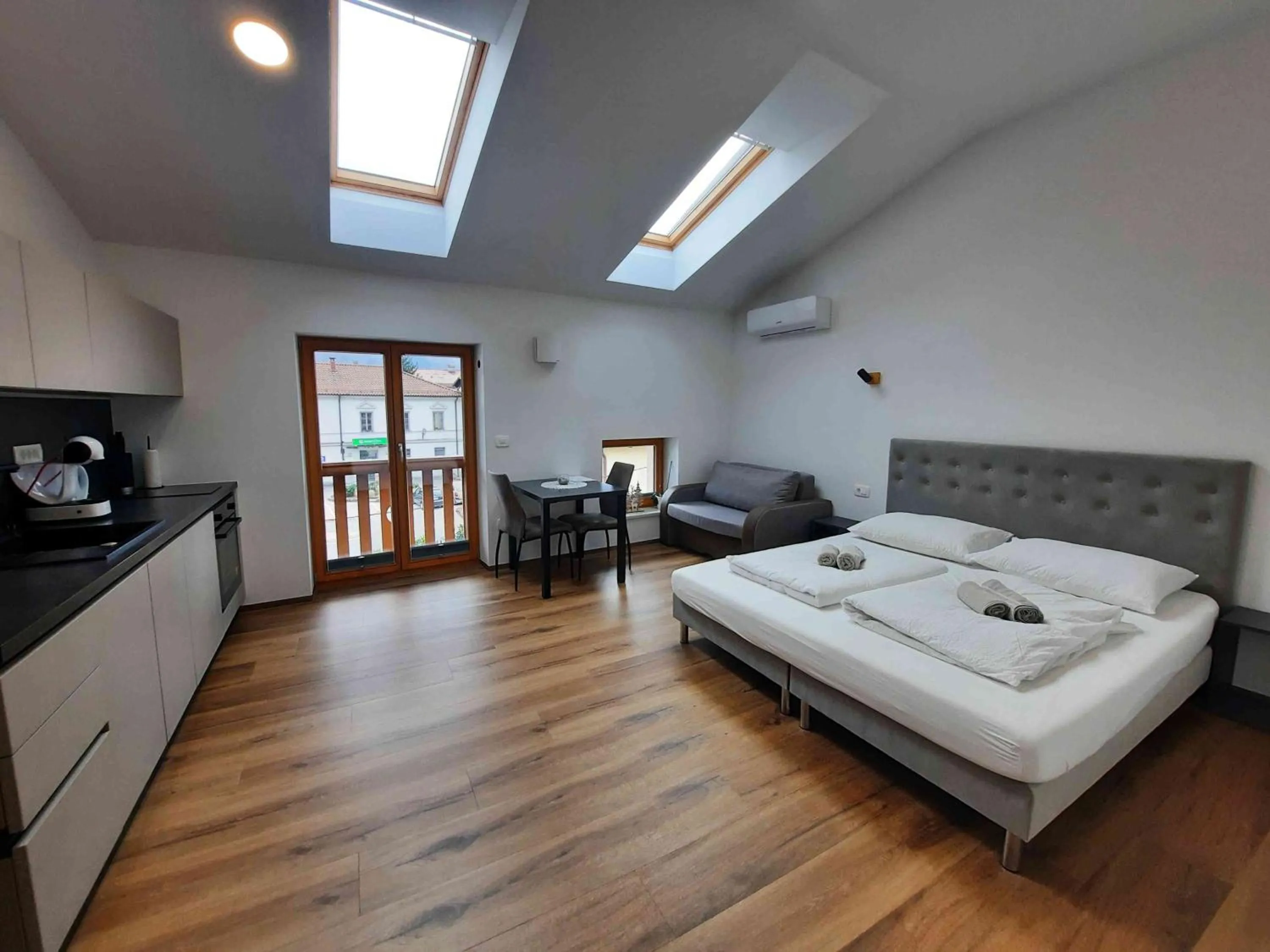 Bed in Apartments Hlapi with SPA