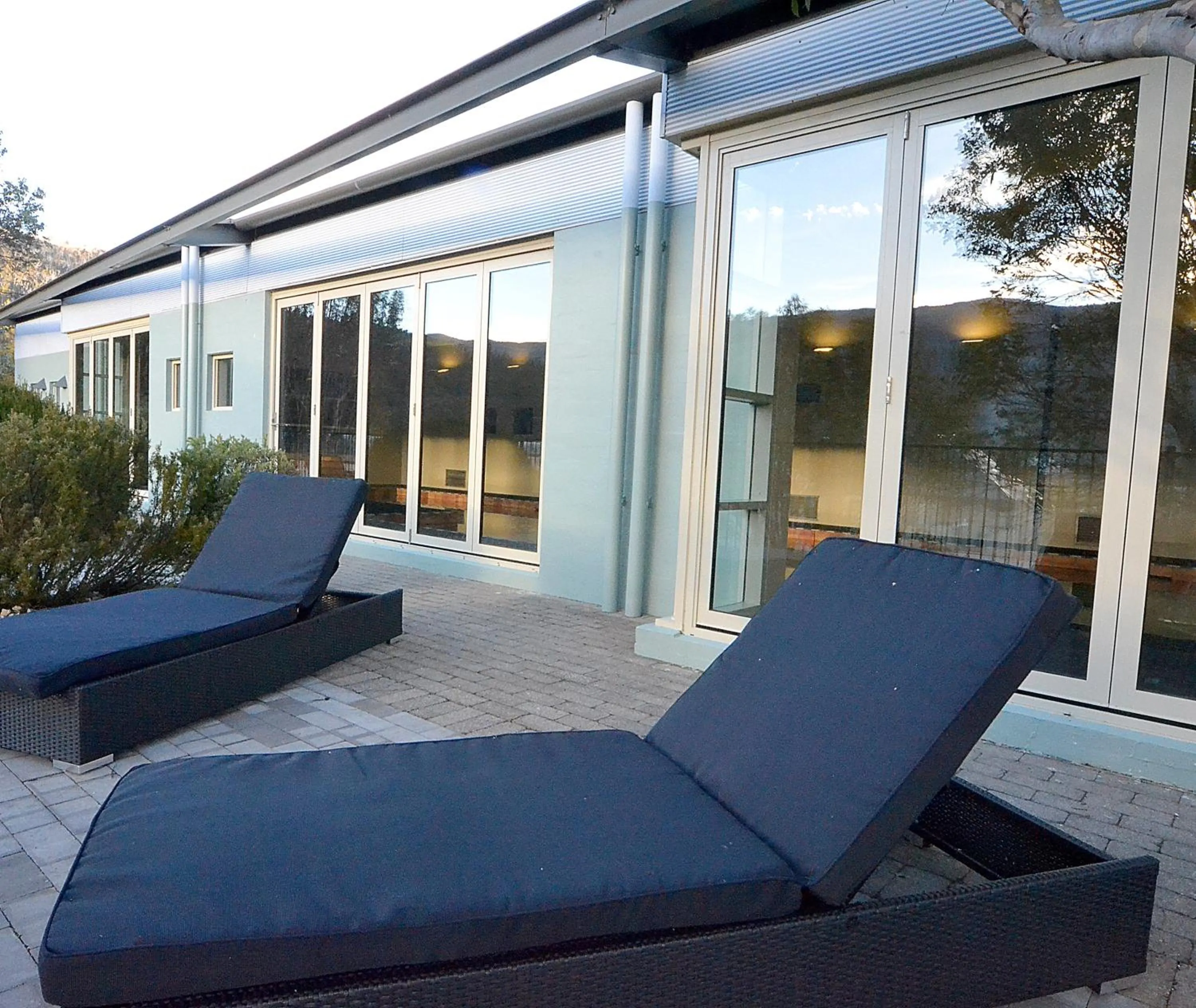 sunbed in Oaks Lake Crackenback Resort