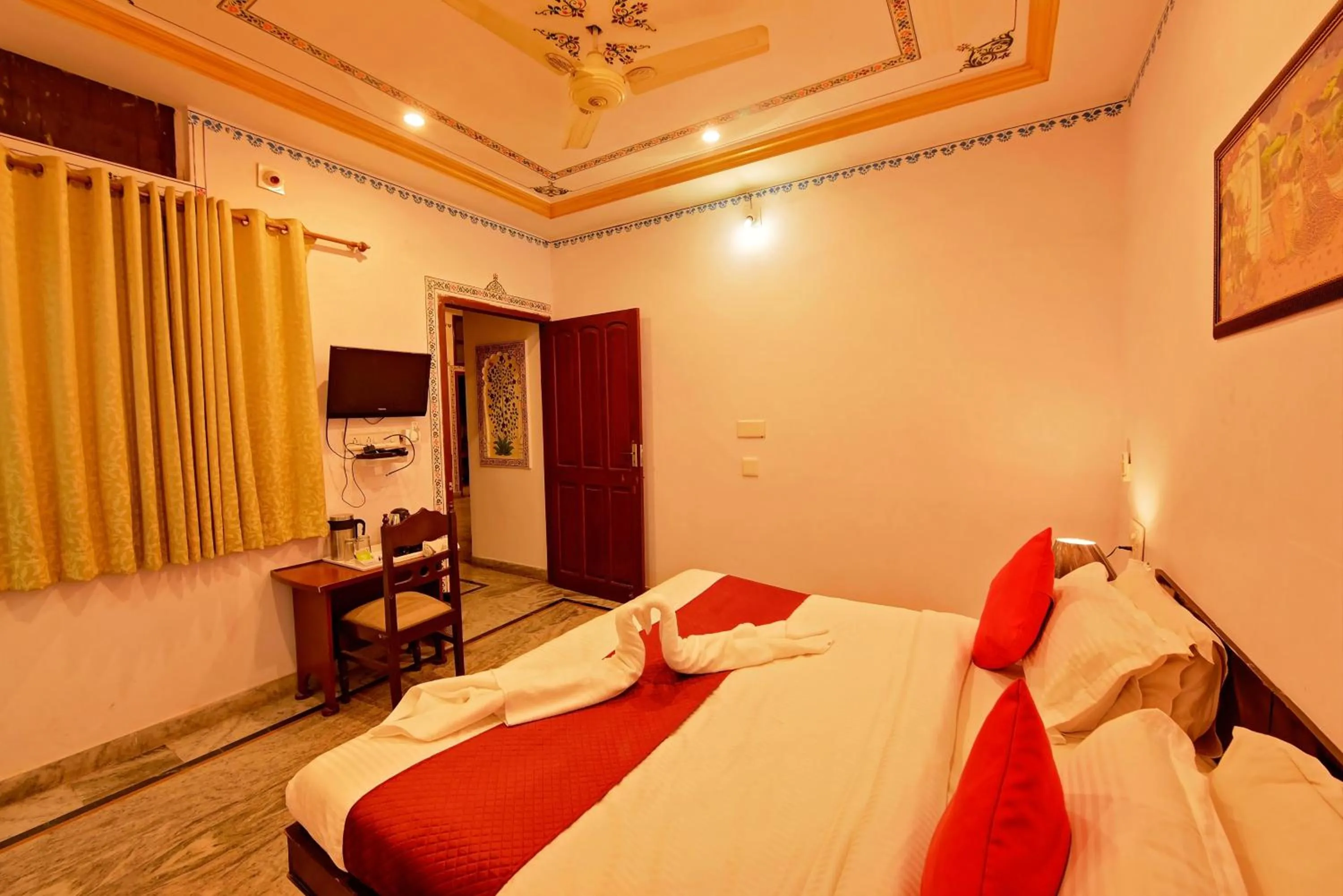 Bed in Elysium Retreat- The Heritage Haveli