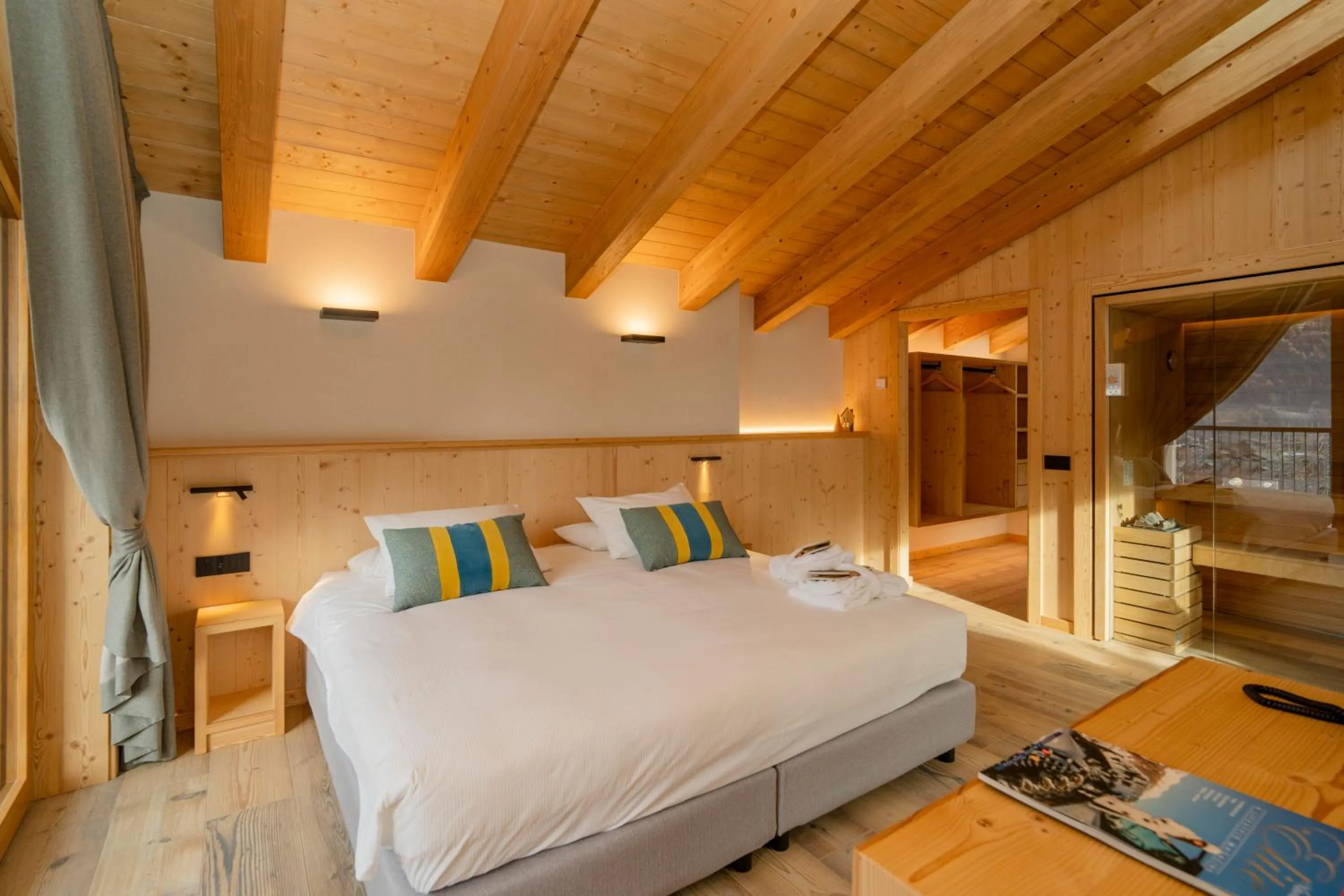 Sauna, Bed in Funivia Bormio Active Hotel - Adults Only