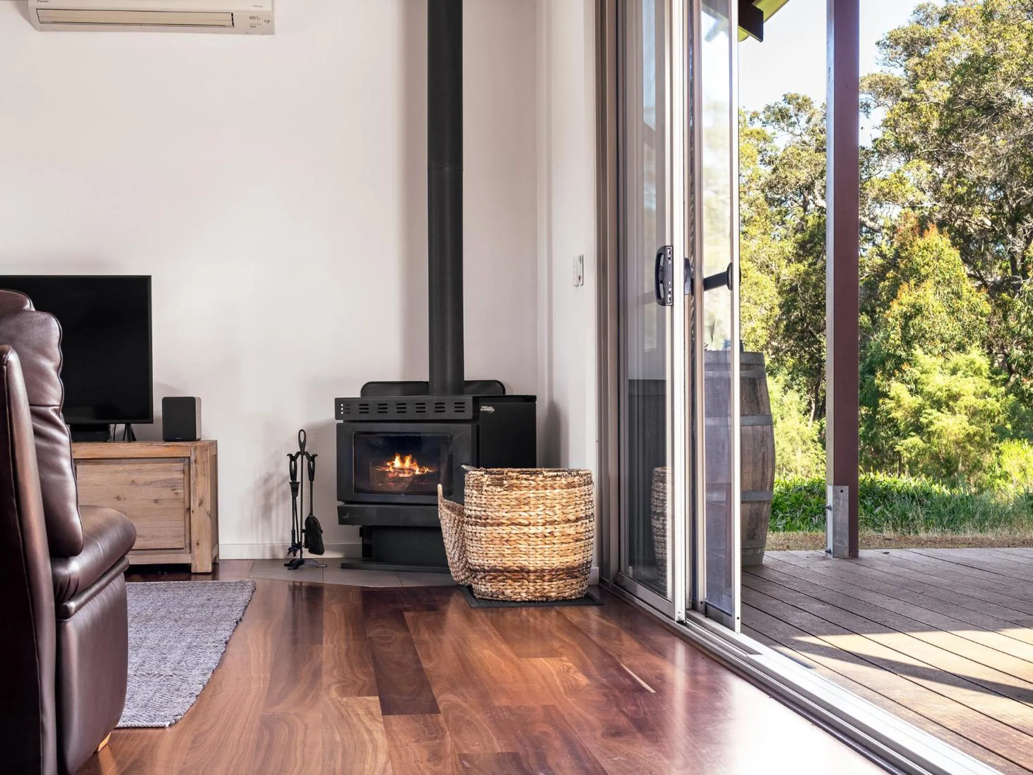 fireplace in The Deck - Margaret River NEW