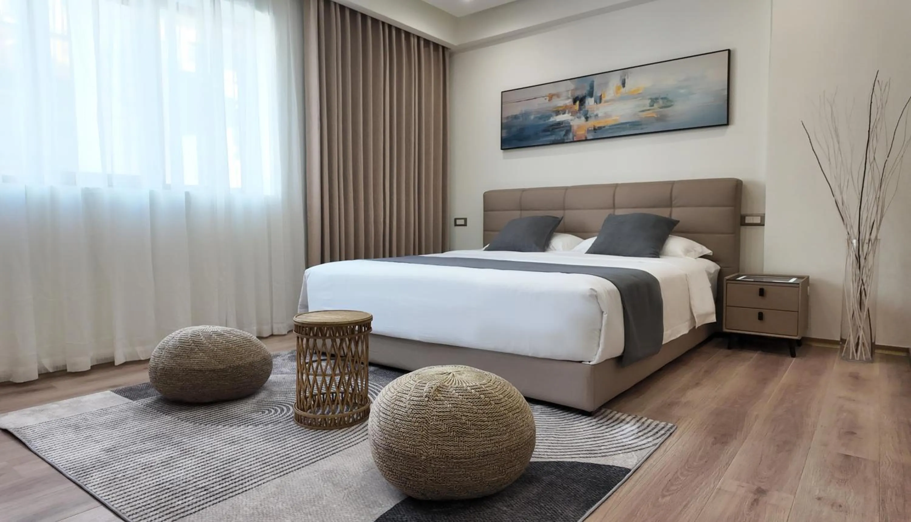 Bed in CC LUX Suites in Piraeus Port