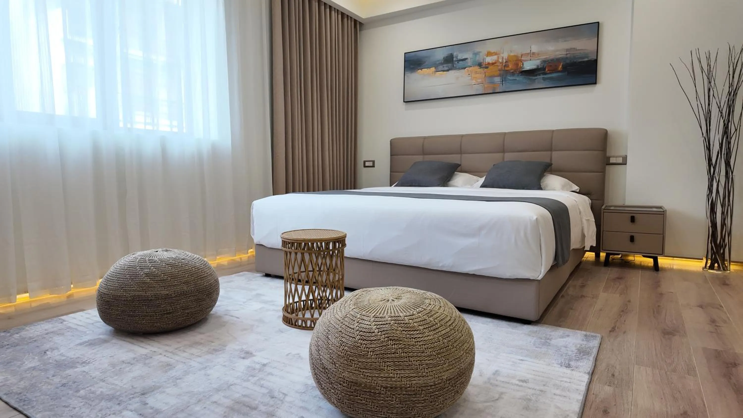 Bed in CC LUX Suites in Piraeus Port