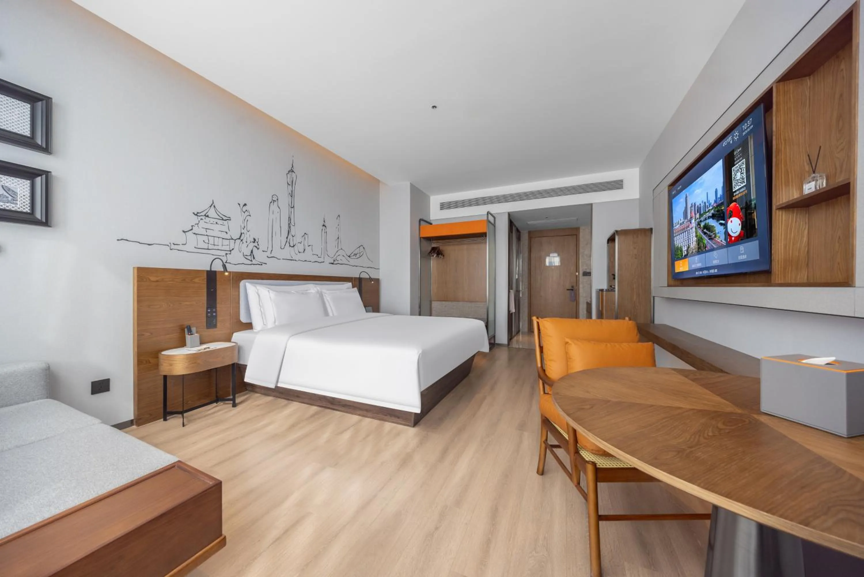 Bedroom, Bed in UrCove By Hyatt Guangzhou Baiyun Airport