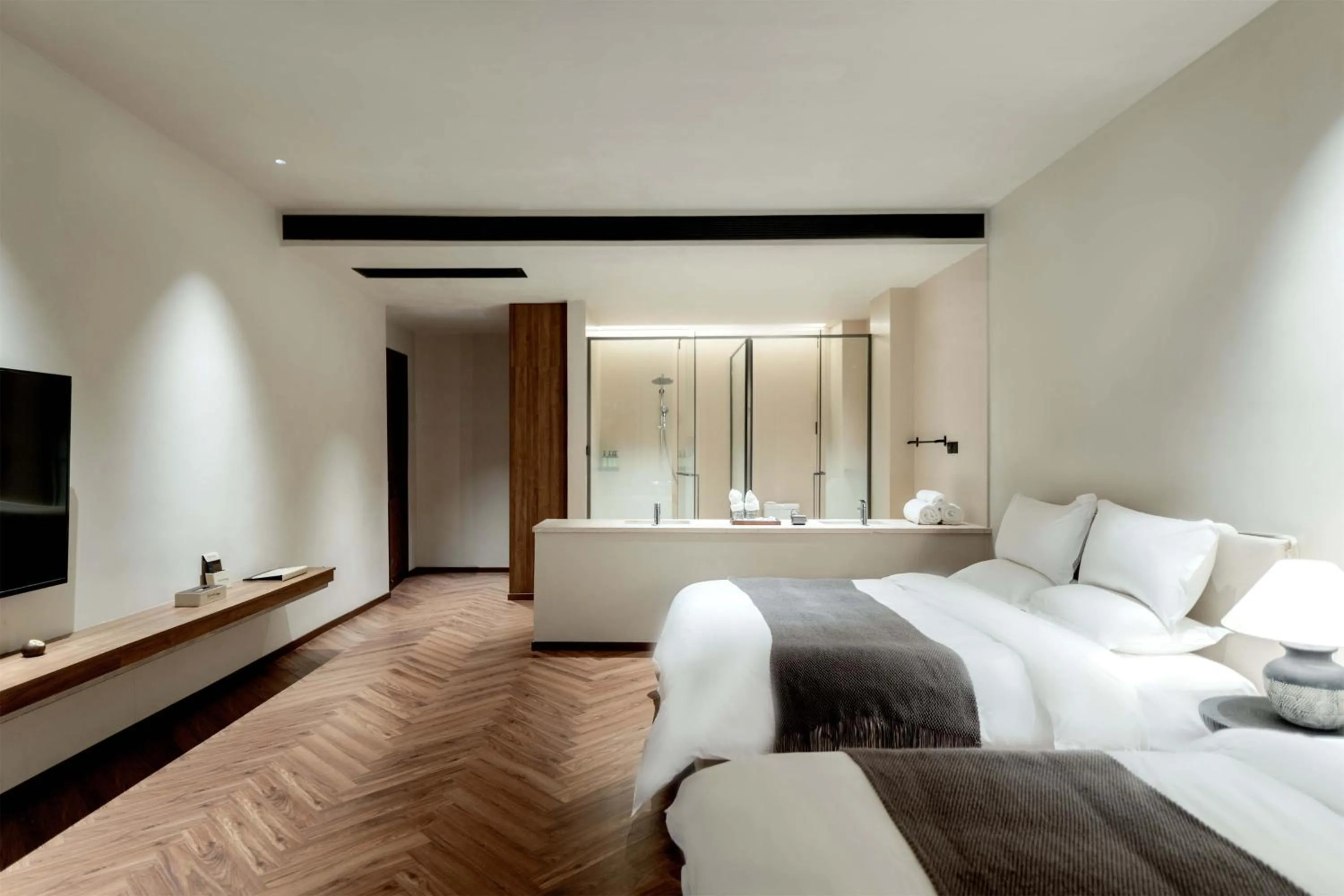Communal lounge/ TV room, Bed in Dali Qingmai Seaview Resort
