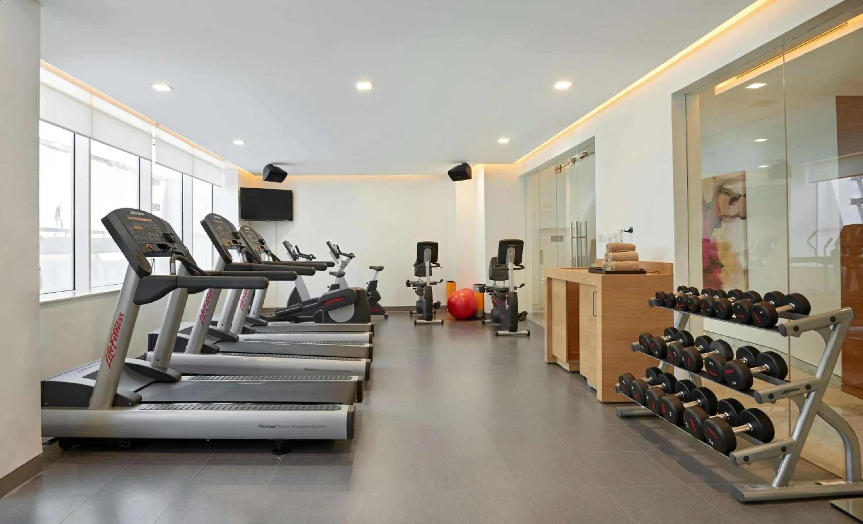 Fitness centre/facilities in Hyatt Place Dubai Baniyas Square