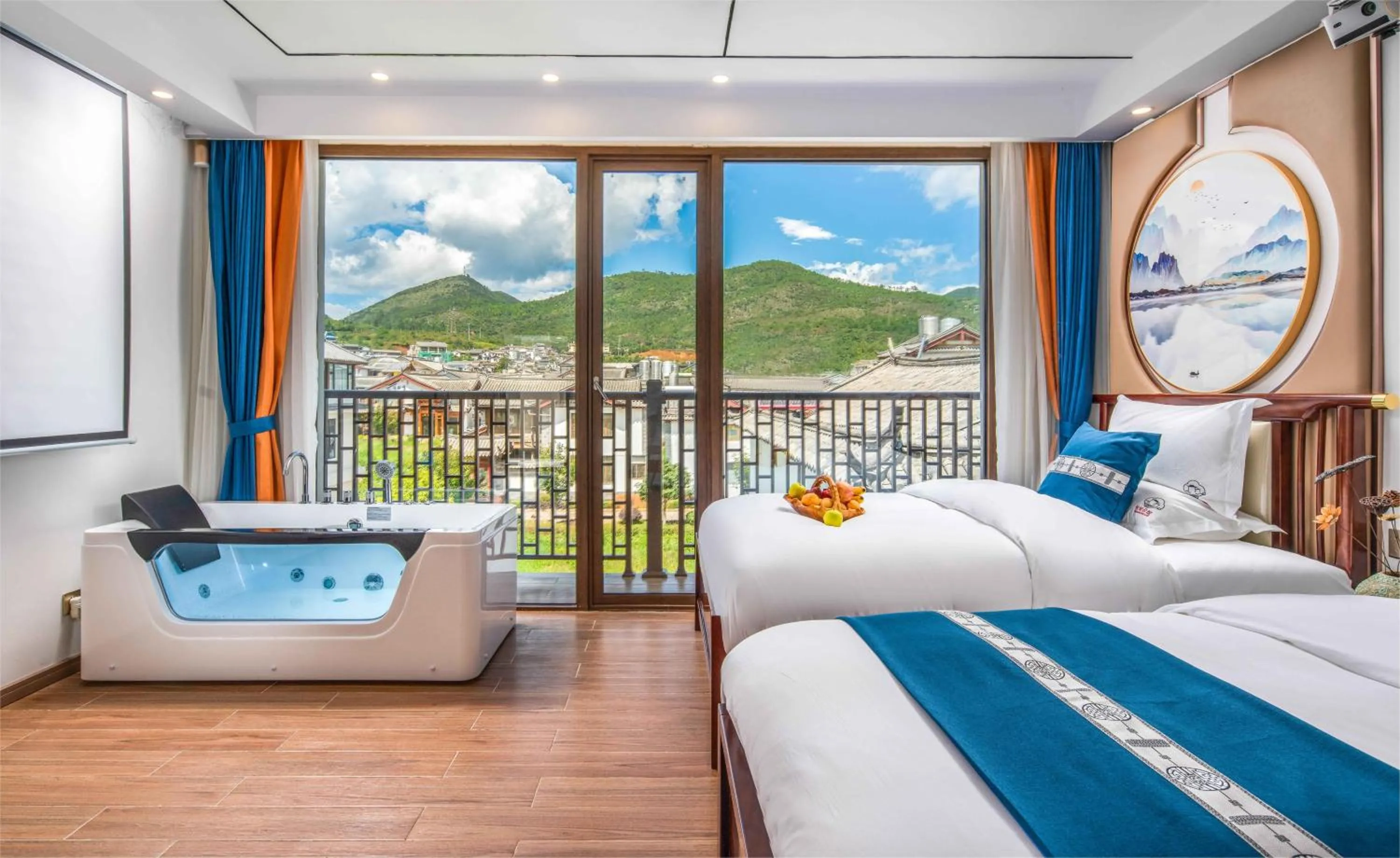Twin Room with Private Bathroom in Gucheng district ying Xi ting Yu inn