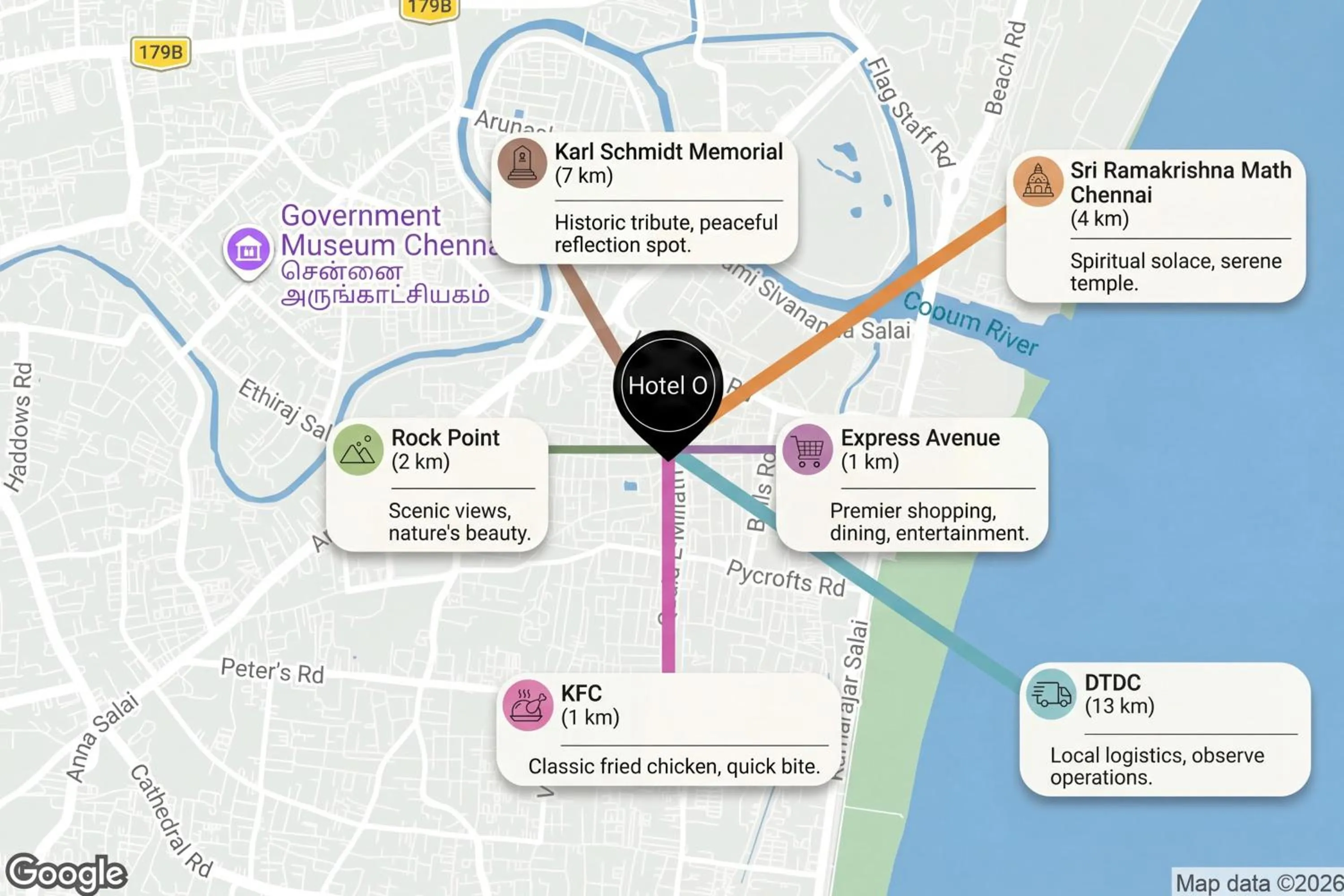 Nearby landmark in Super Hotel O Triplicane formerly Park Royal