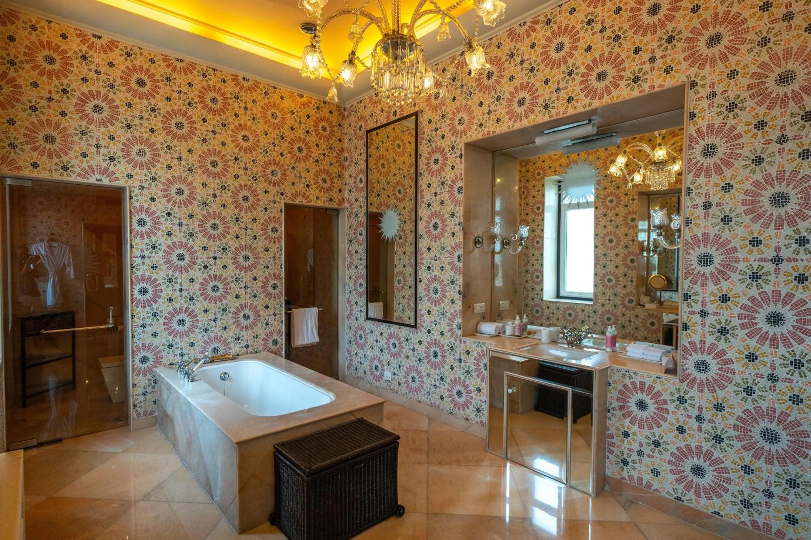 Bathroom, Bed in Rajmahal Palace RAAS