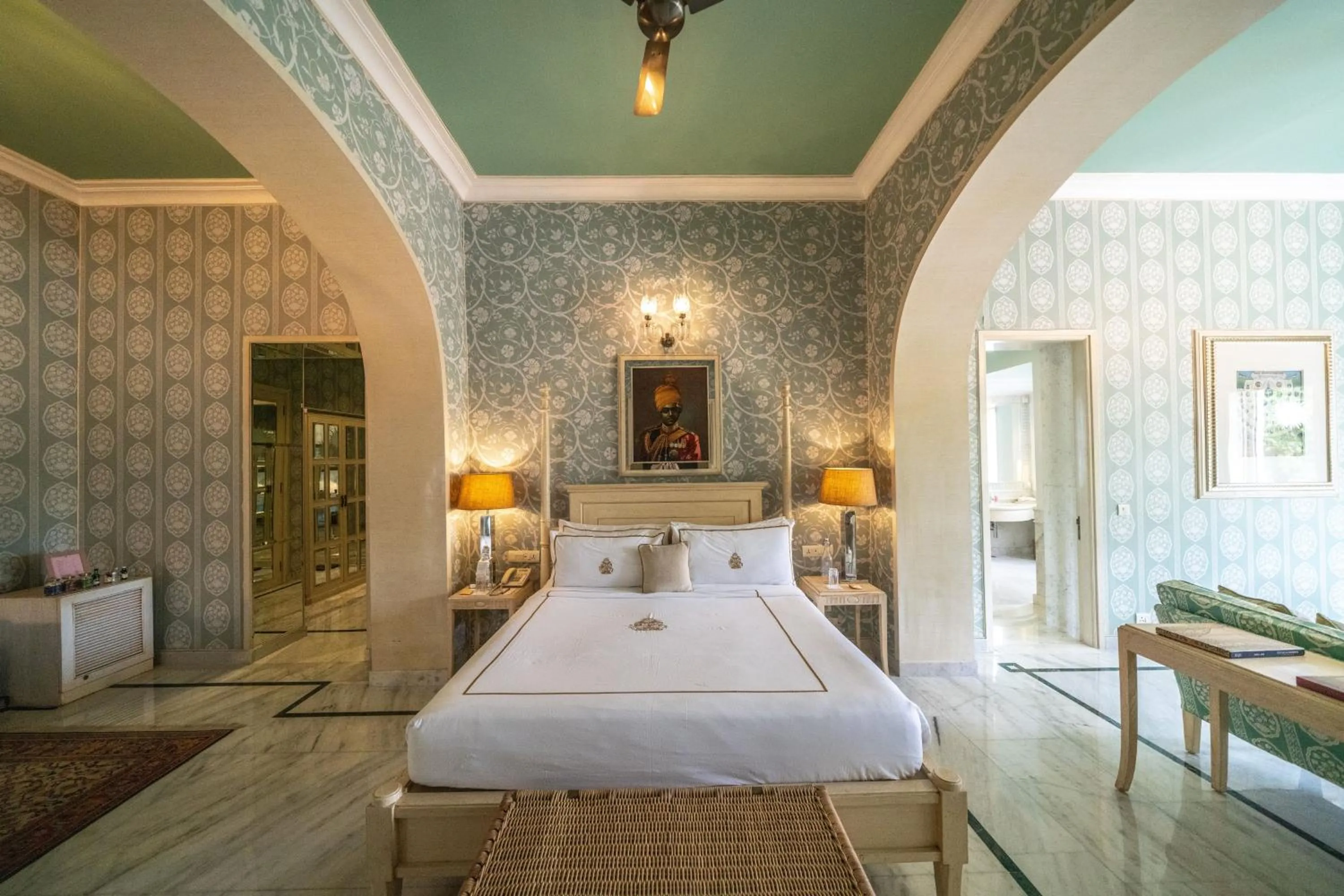 Bedroom, Bed in Rajmahal Palace RAAS