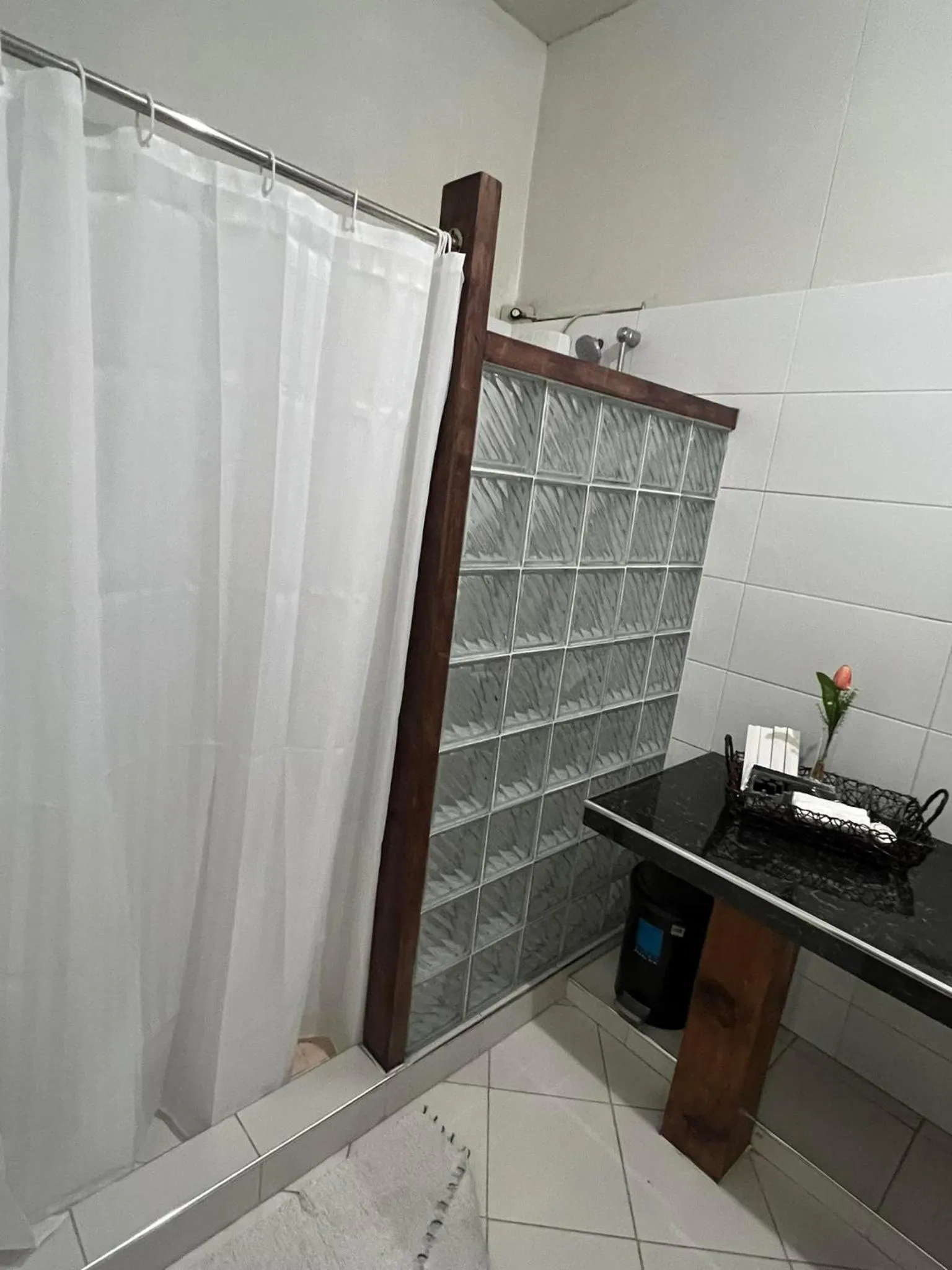 Shower, Kitchen/Kitchenette in La Casa Bianca