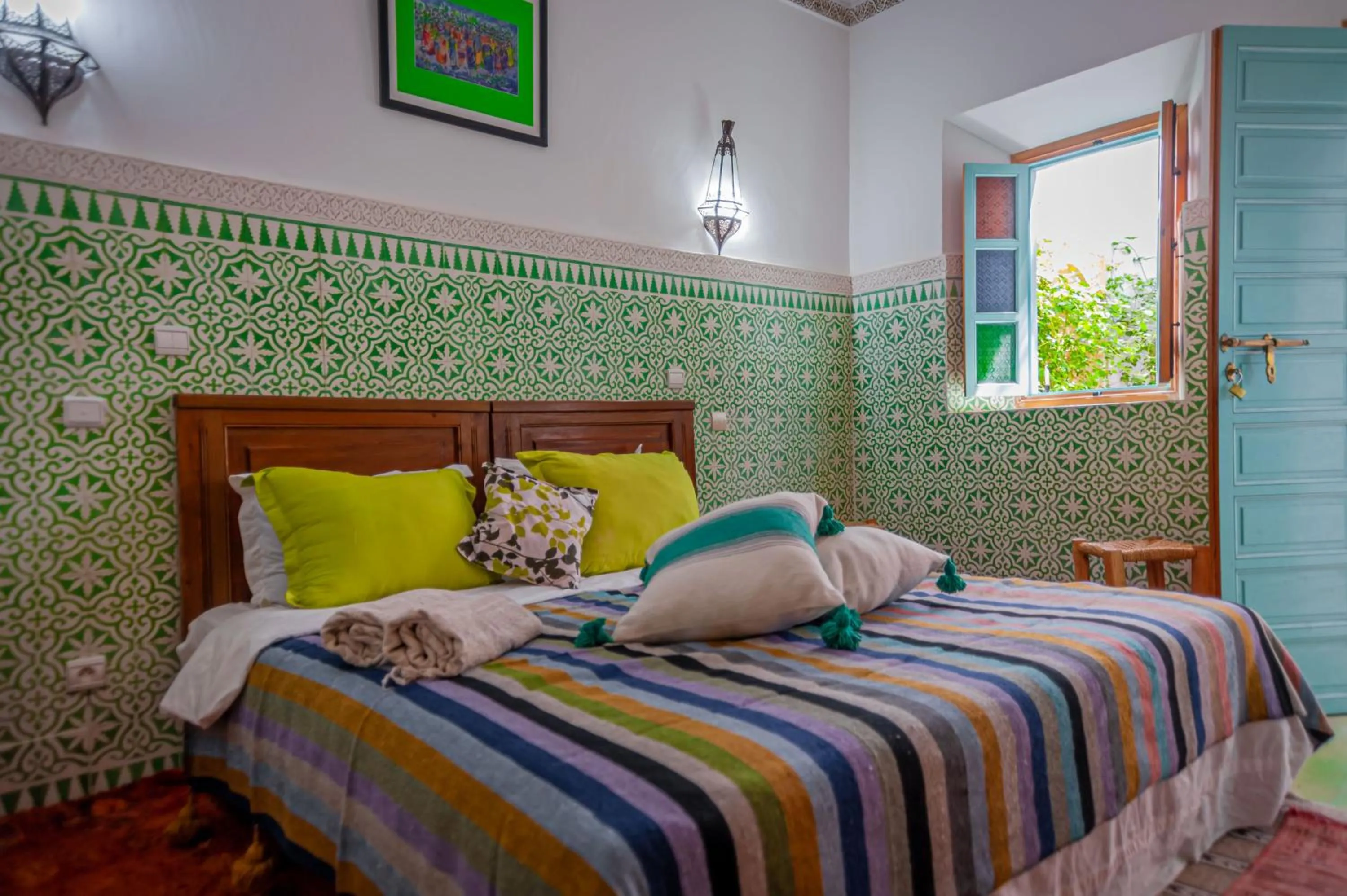 Bed in Riad Dar Mamouni