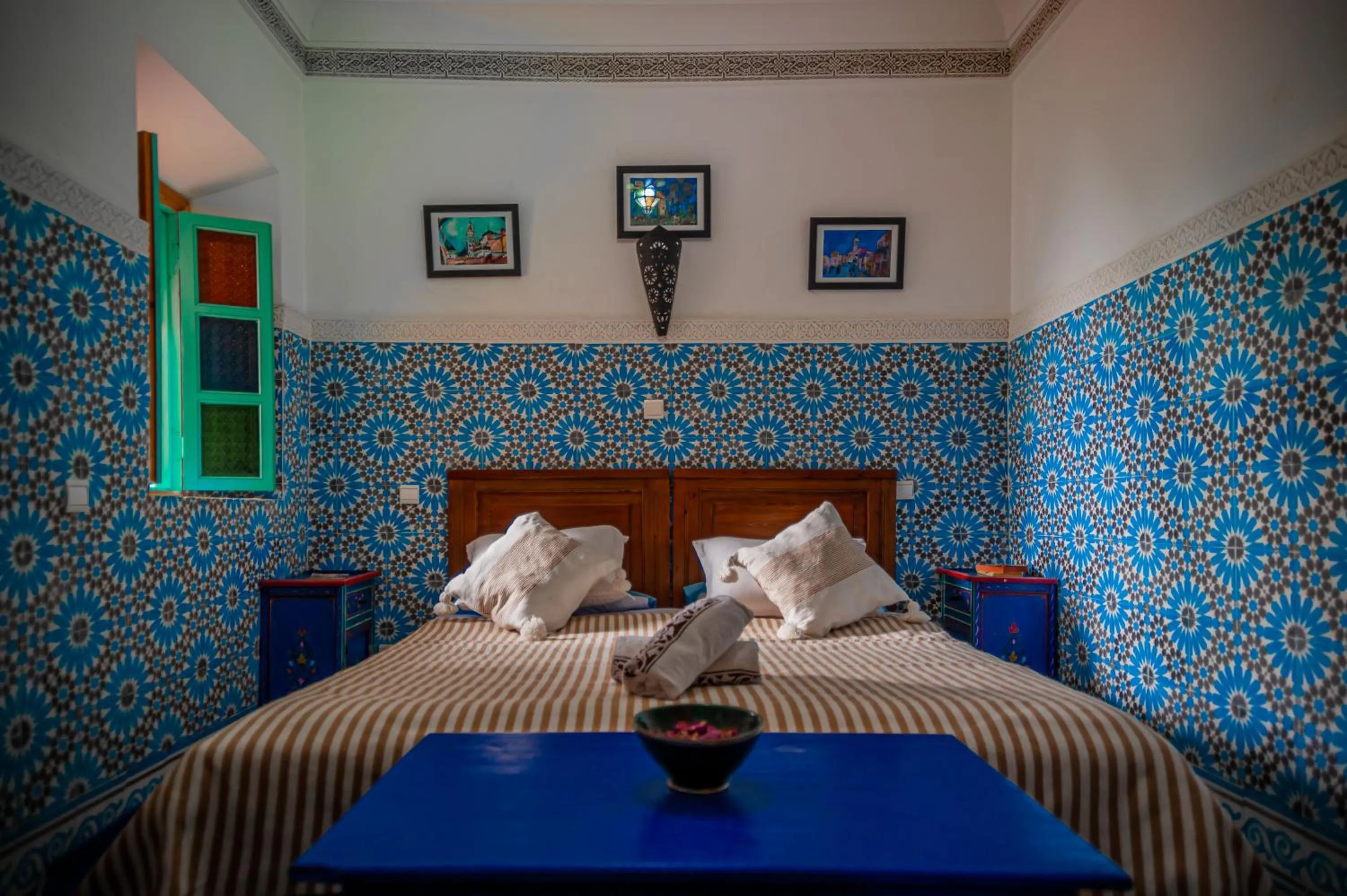 Bed in Riad Dar Mamouni