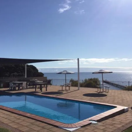 Pool view in Stansbury Holiday Motel