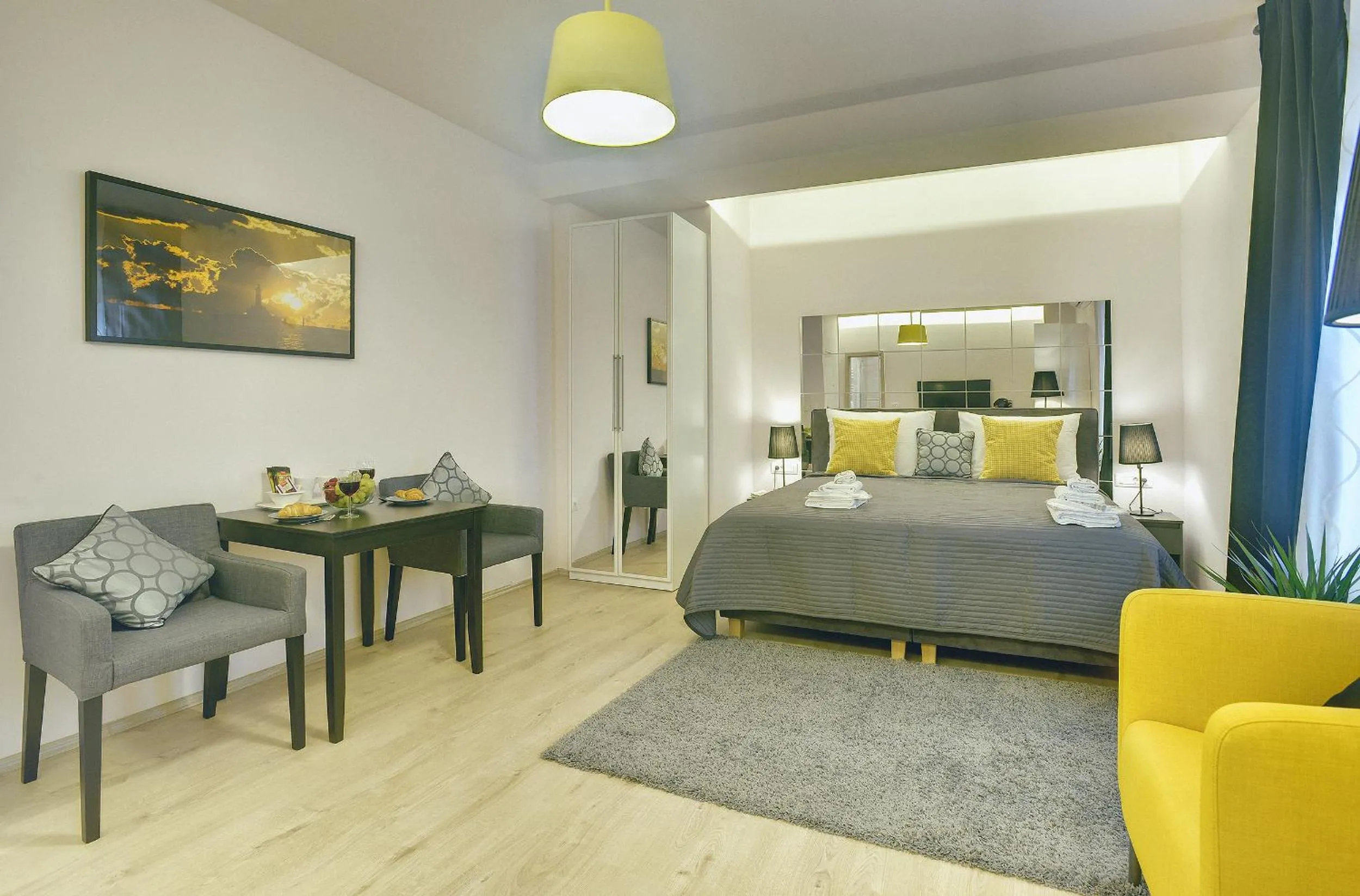 Living room, Bed in D&A Center Apartments with FREE Parking