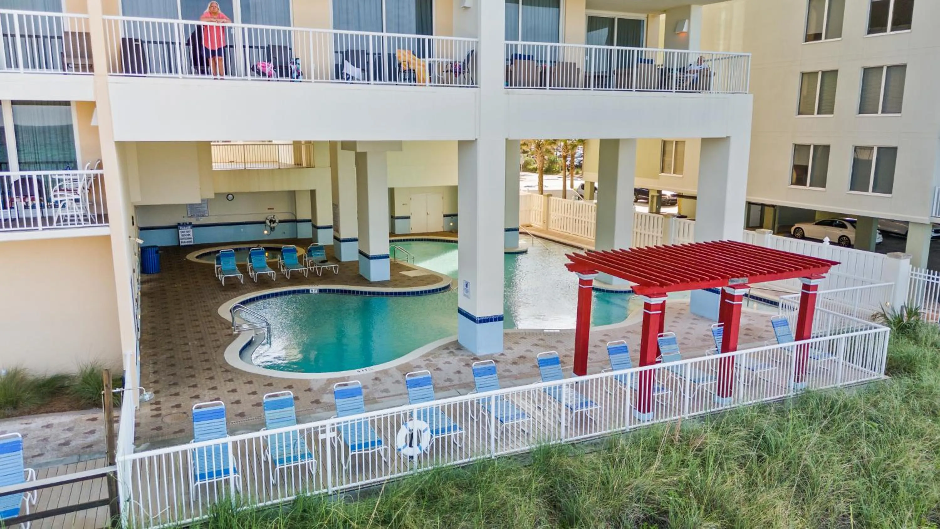 Patio in Majestic Beach Resort Tower I by Panhandle Getaways
