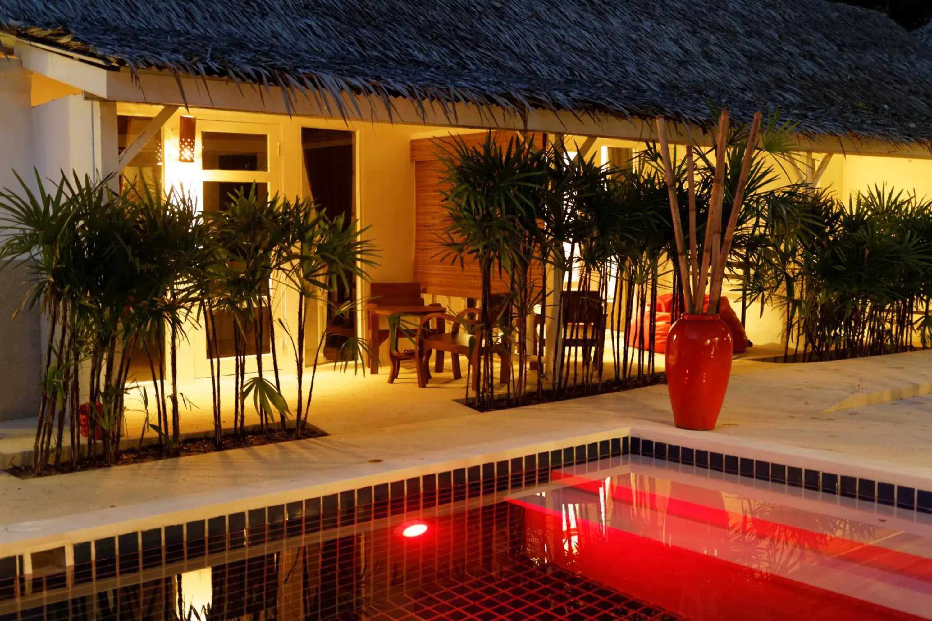 Pool view in The White Cottage Pool view in The White Cottage