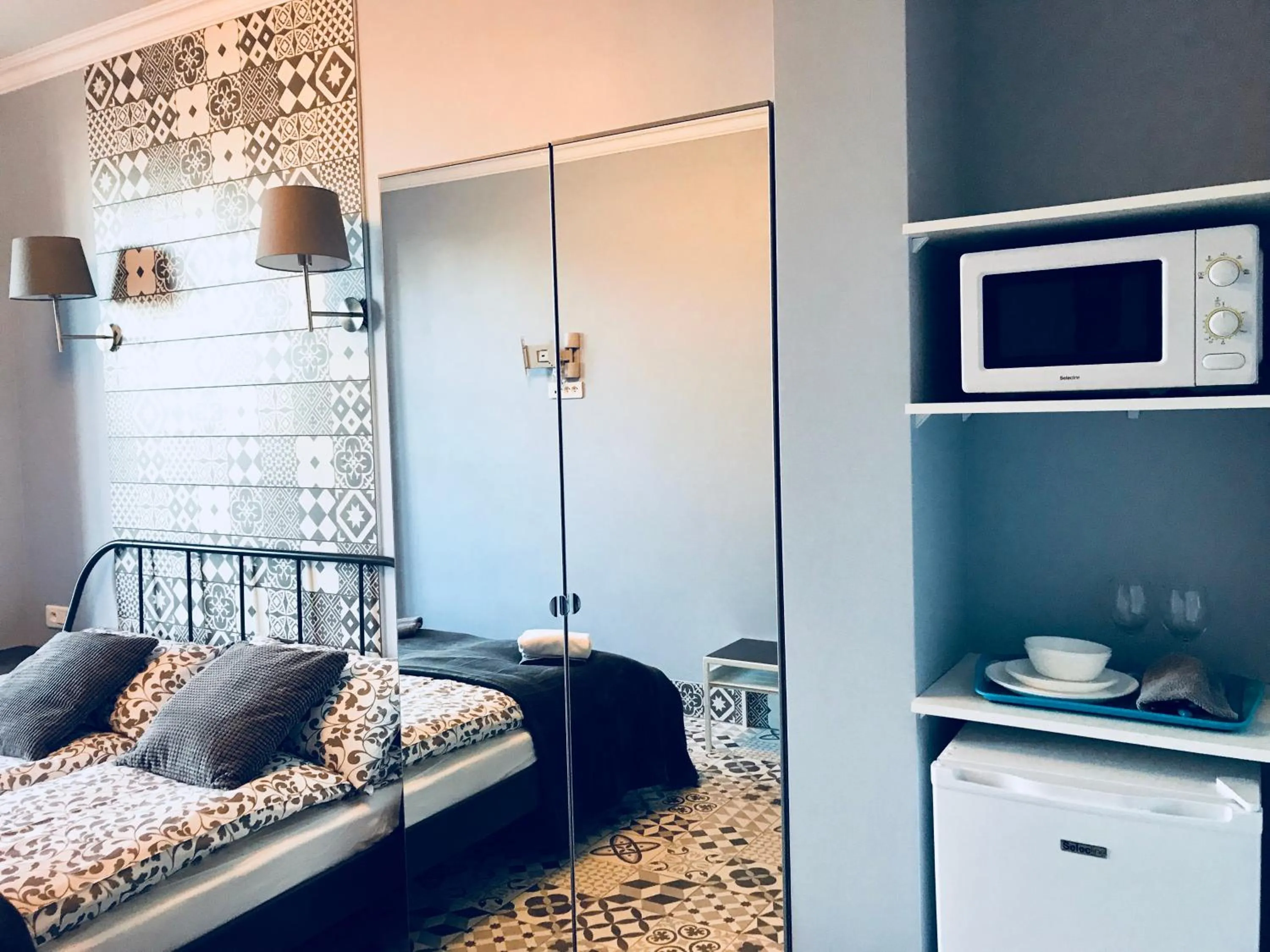 Decorative detail, Bed in Apartments Monaco