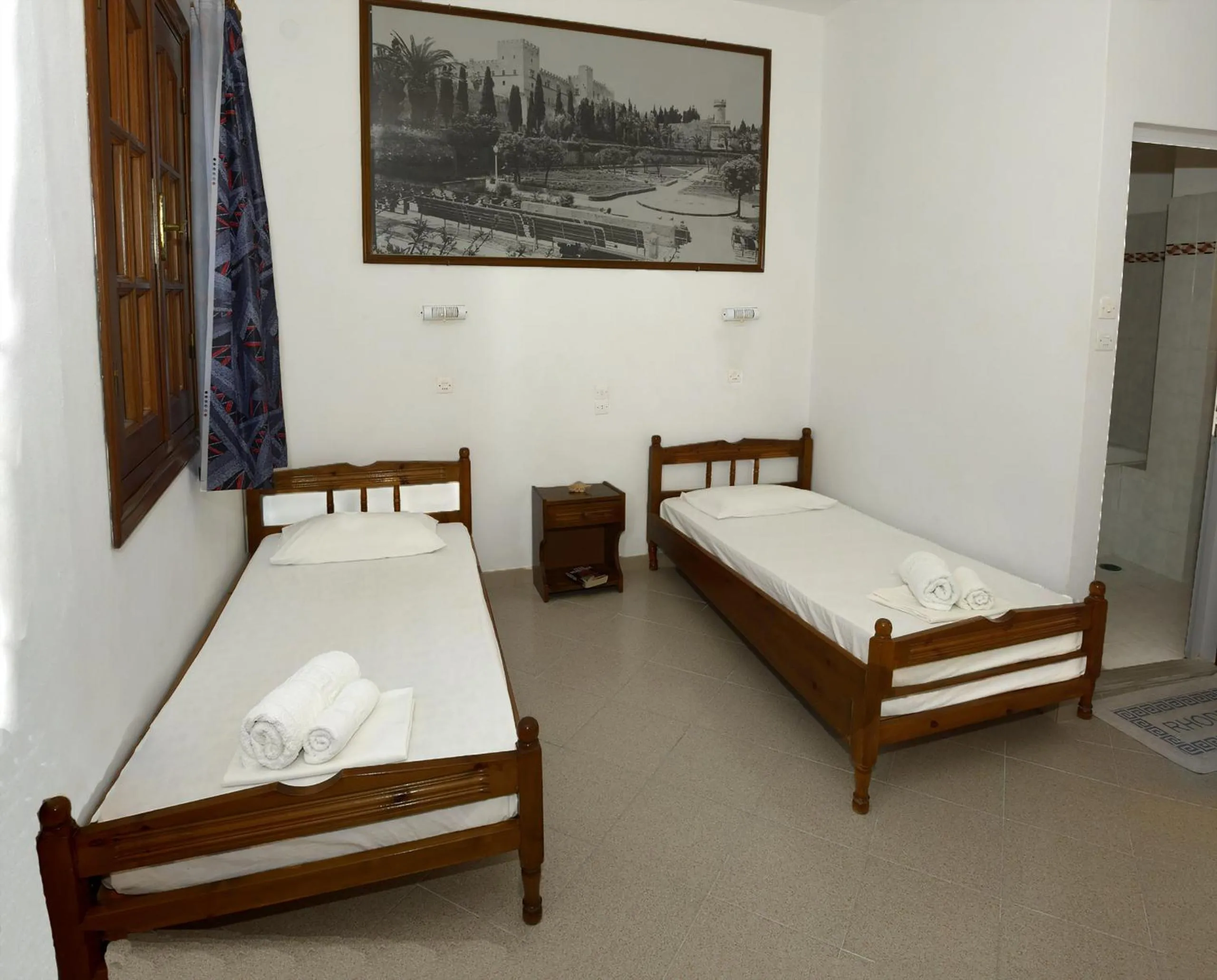 Kitchen or kitchenette, Bed in Lindos Center Studios
