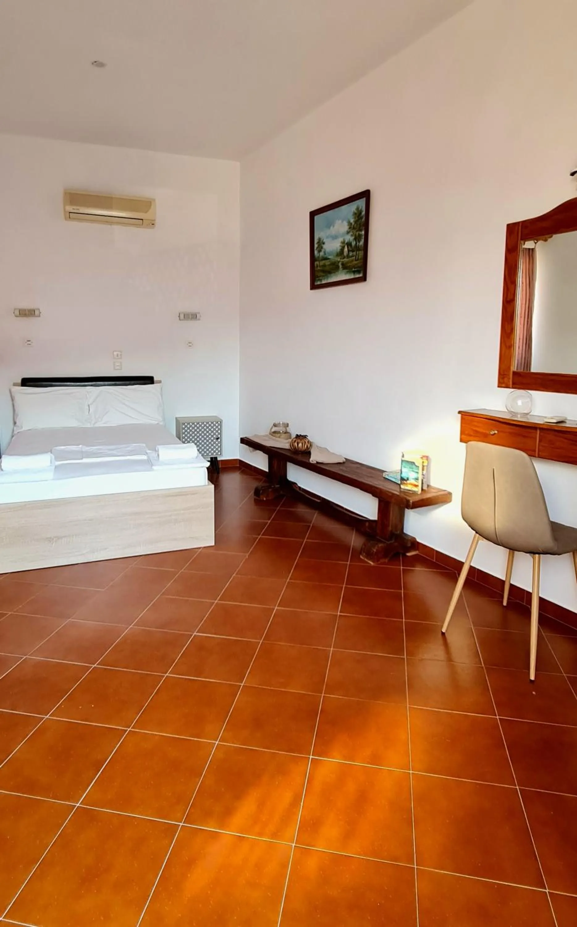 Property building, Bed in Lindos Center Studios